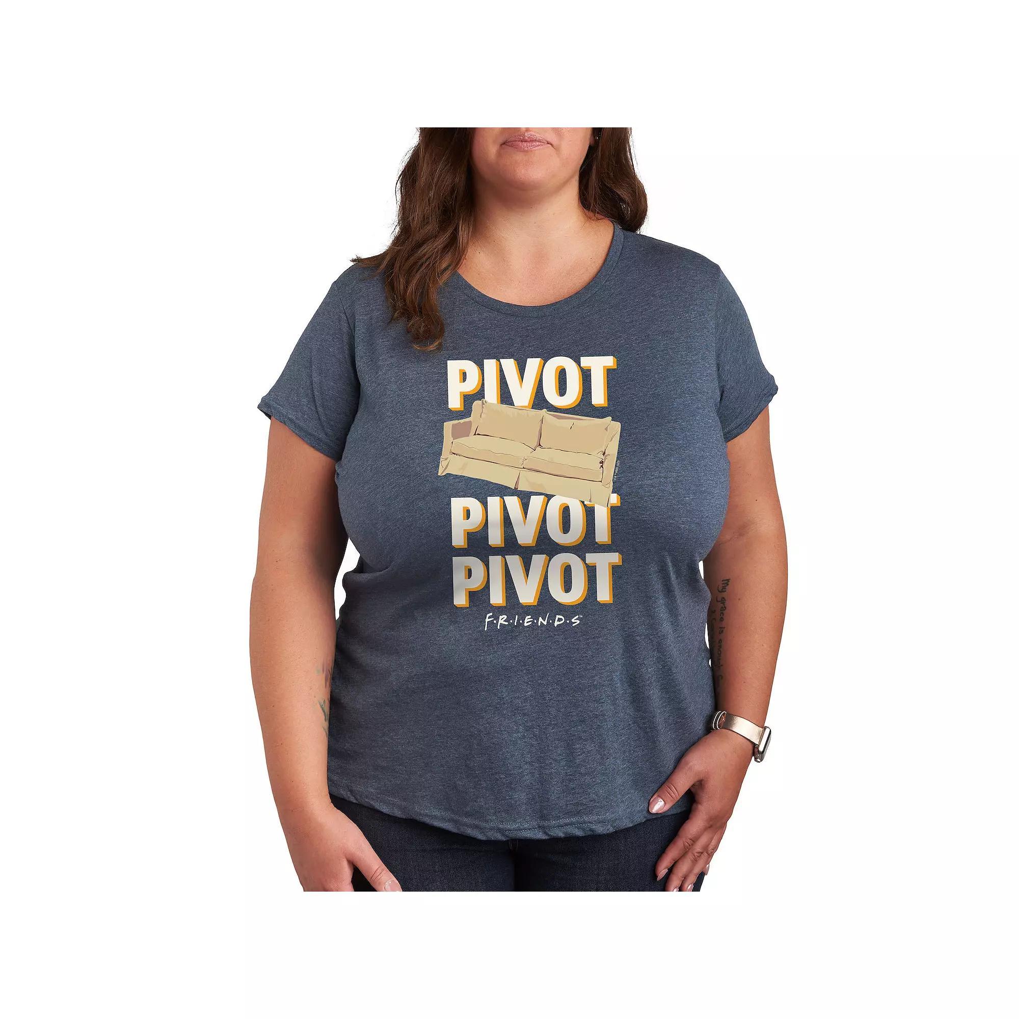 Plus Friends Pivot Couch Graphic Tee, Women's, Size: 3XL, Grey Blue Product Image