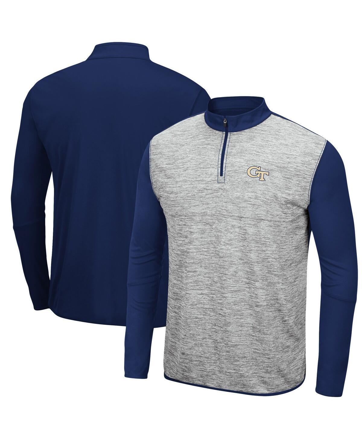 Mens Colosseum Heathered Gray/Cardinal Stanford Cardinal Prospect Quarter-Zip Jacket Product Image