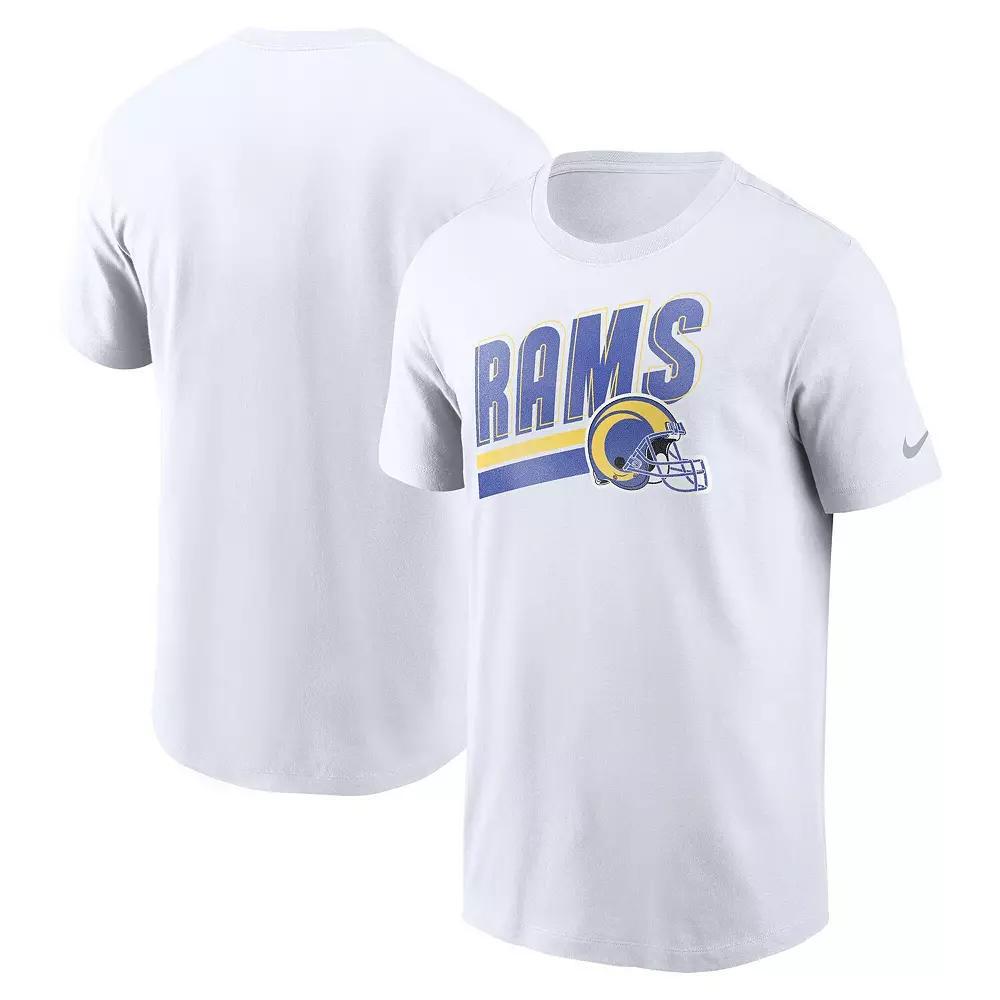 Men's Nike White Los Angeles Rams Essential Blitz Lockup T-Shirt,  Product Image
