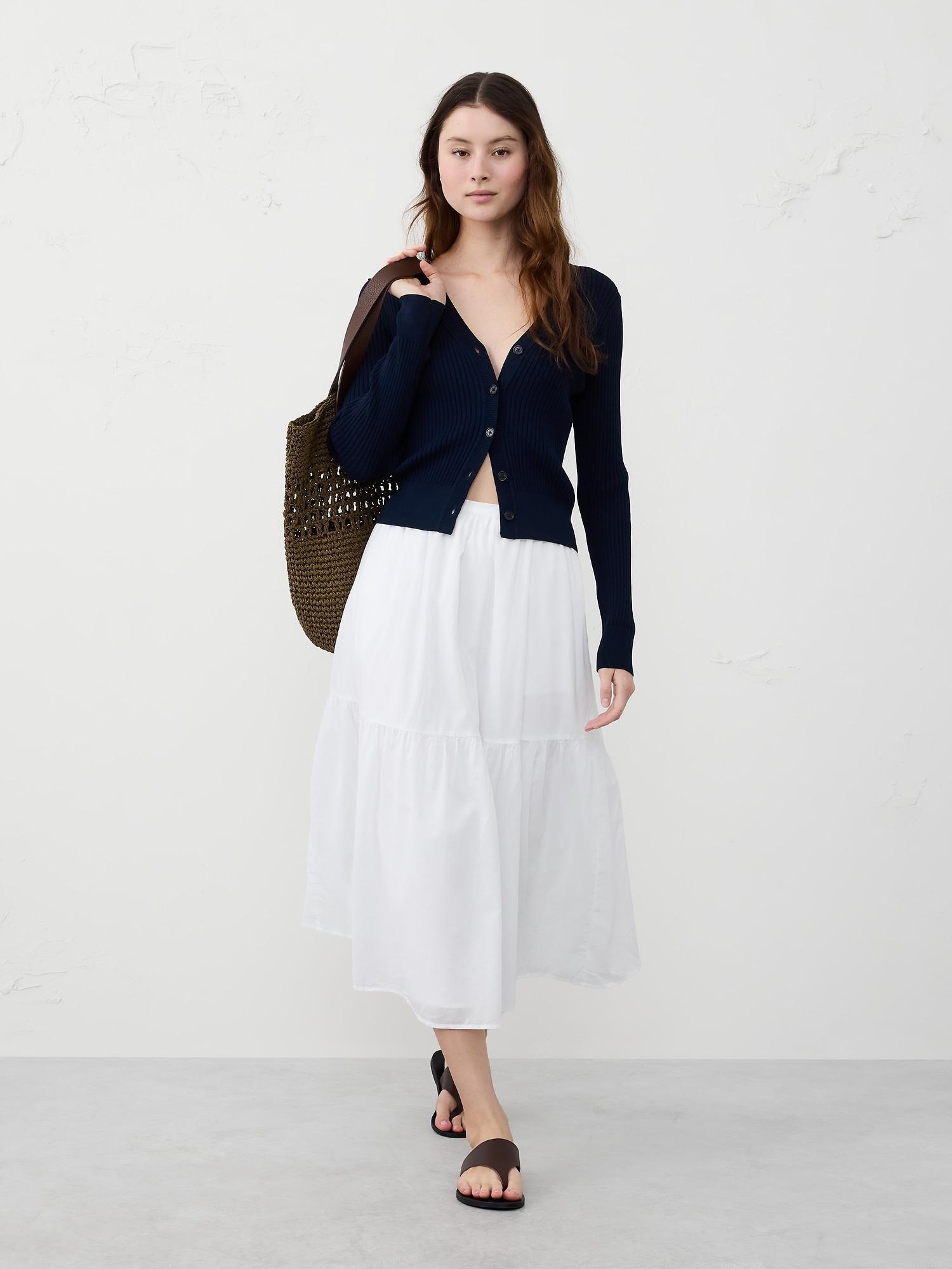 Voile Tiered Midi Skirt Product Image