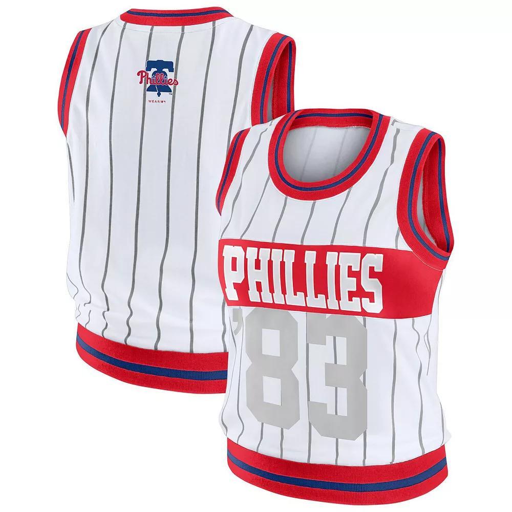 Women's WEAR by Erin Andrews White Philadelphia Phillies Sporty Tank Top,  Product Image