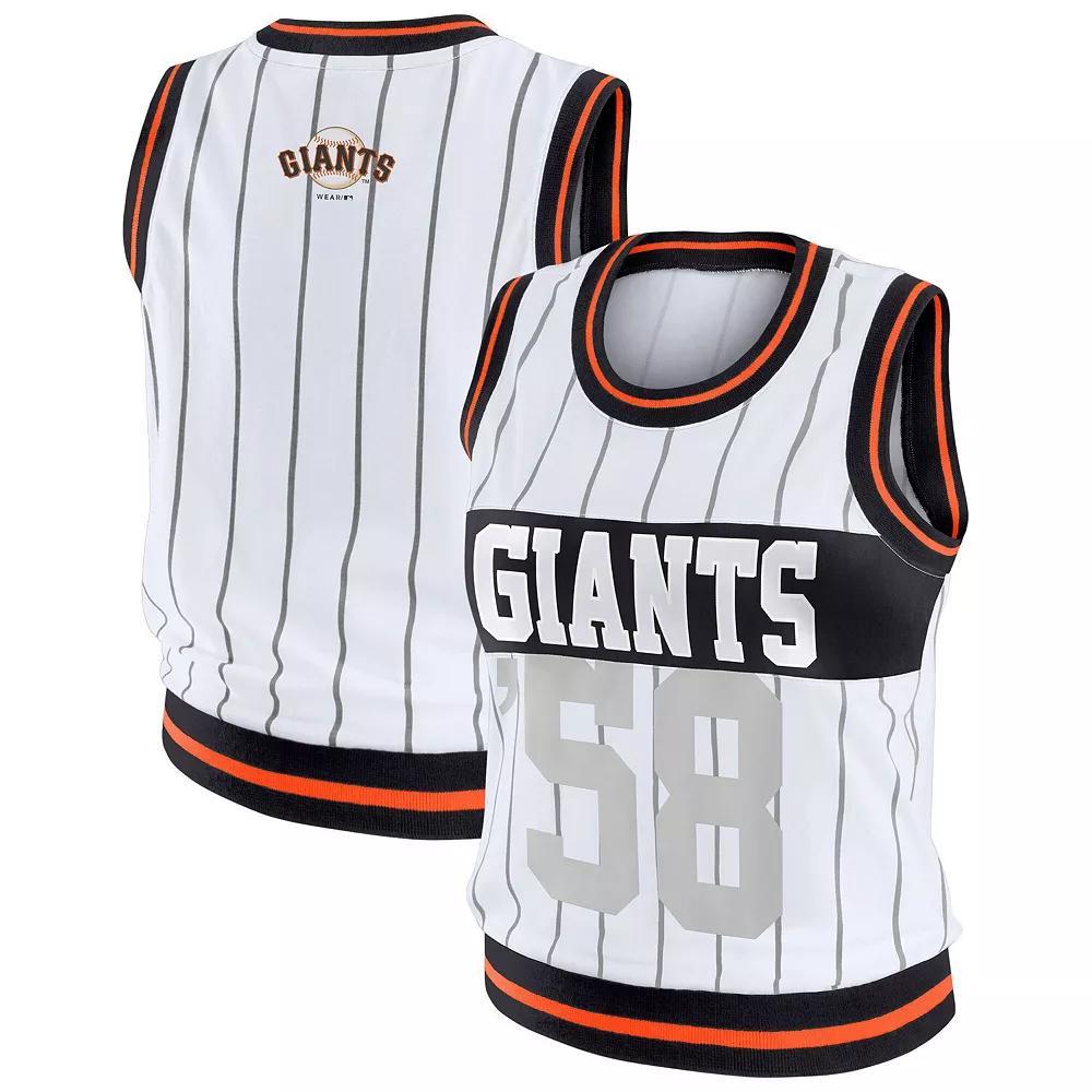Women's WEAR by Erin Andrews  White San Francisco Giants Sporty Tank Top, Size: Medium Product Image