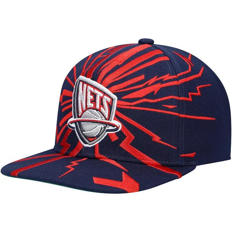 Mens Mitchell & Ness Navy New Jersey Nets Hardwood Classics Earthquake Snapback Hat, Nba Blue Product Image