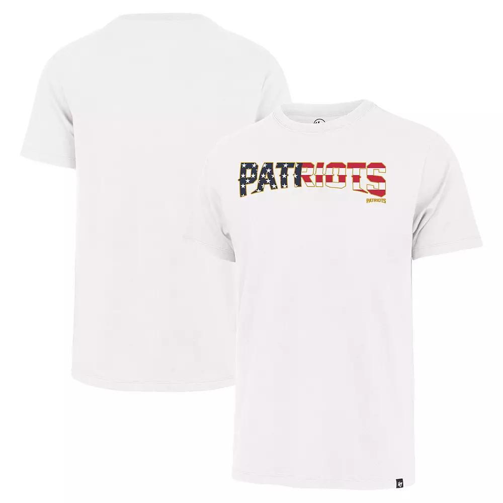 Men's '47 White New England Patriots Flag Script Franklin T-Shirt,  Product Image