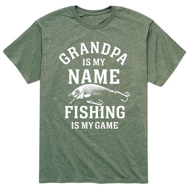 Big & Tall Grandpa Fishing Tee, Men's, Size: 6XB, Gray Product Image