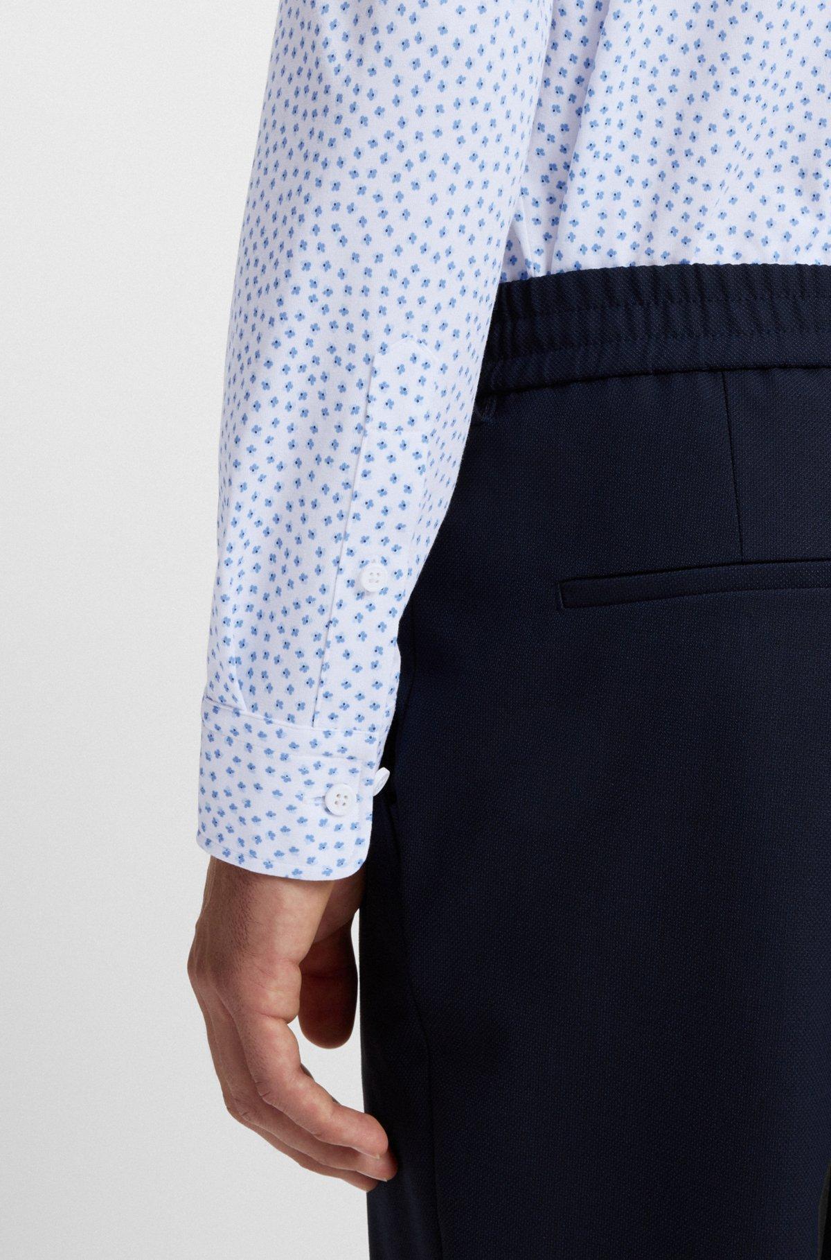 Slim-fit shirt in printed cotton Product Image