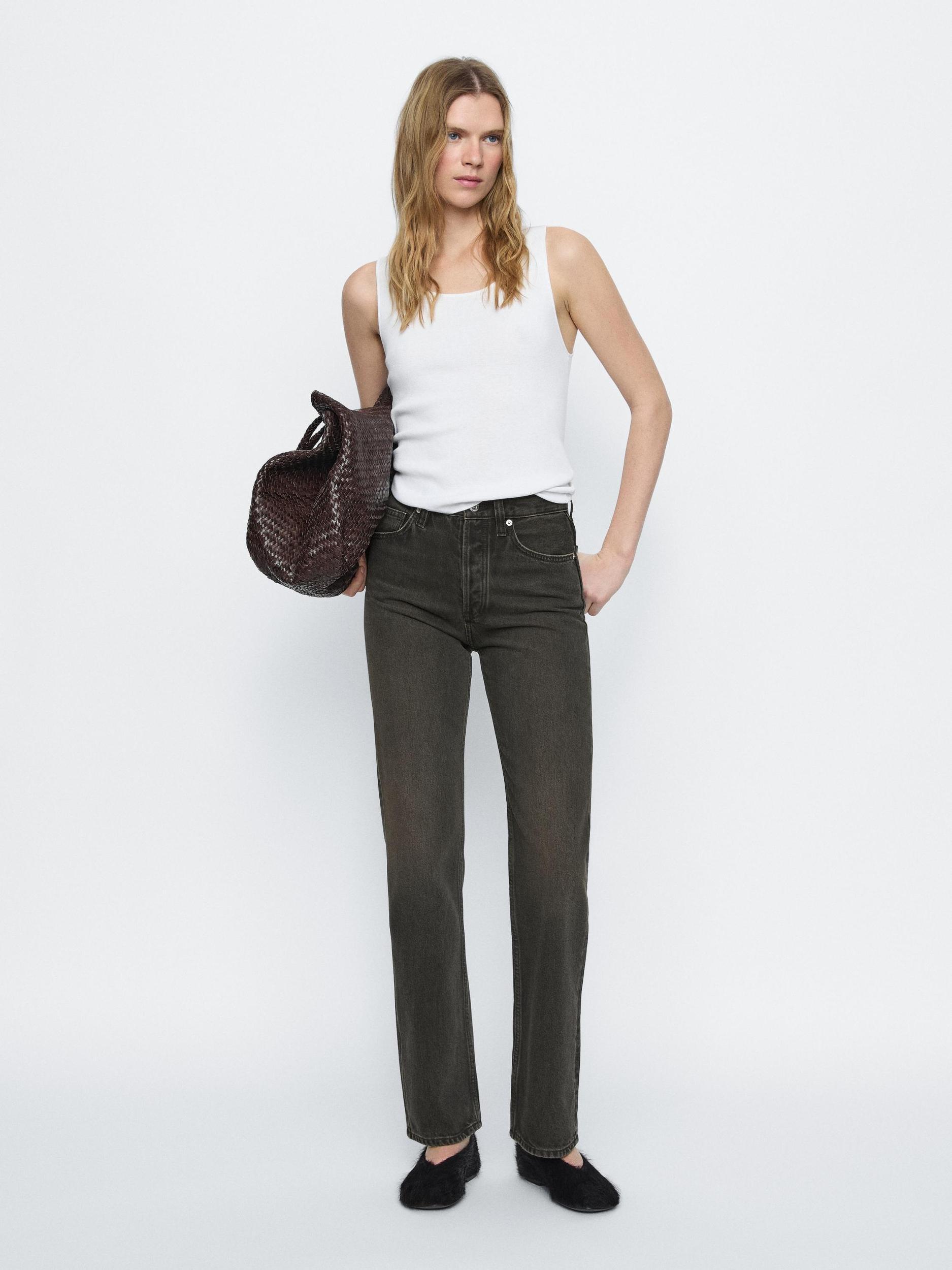 Straight-leg high-waist jeans Product Image