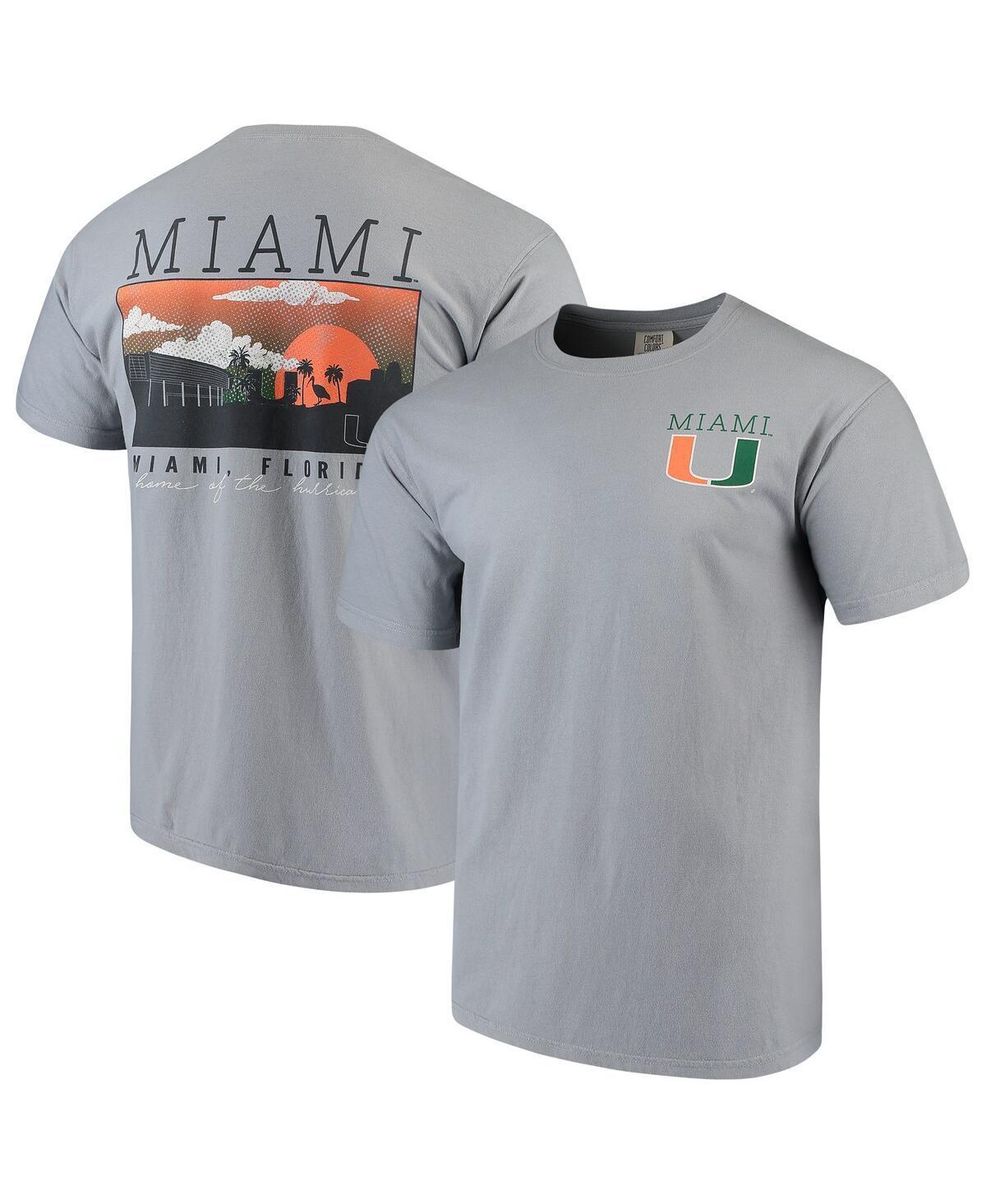 Mens Gray Miami Hurricanes Comfort Colors Campus Scenery T-Shirt Product Image