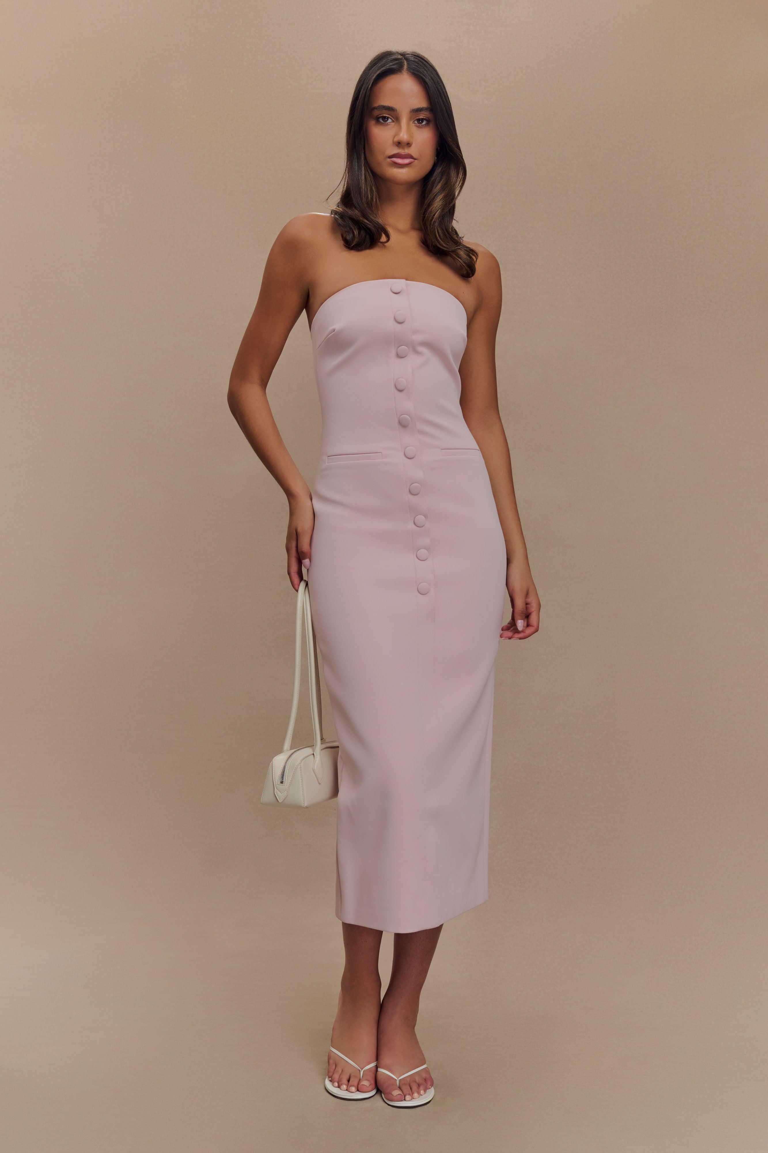 Sussan Strapless Midi Dress - Powder Pink Product Image