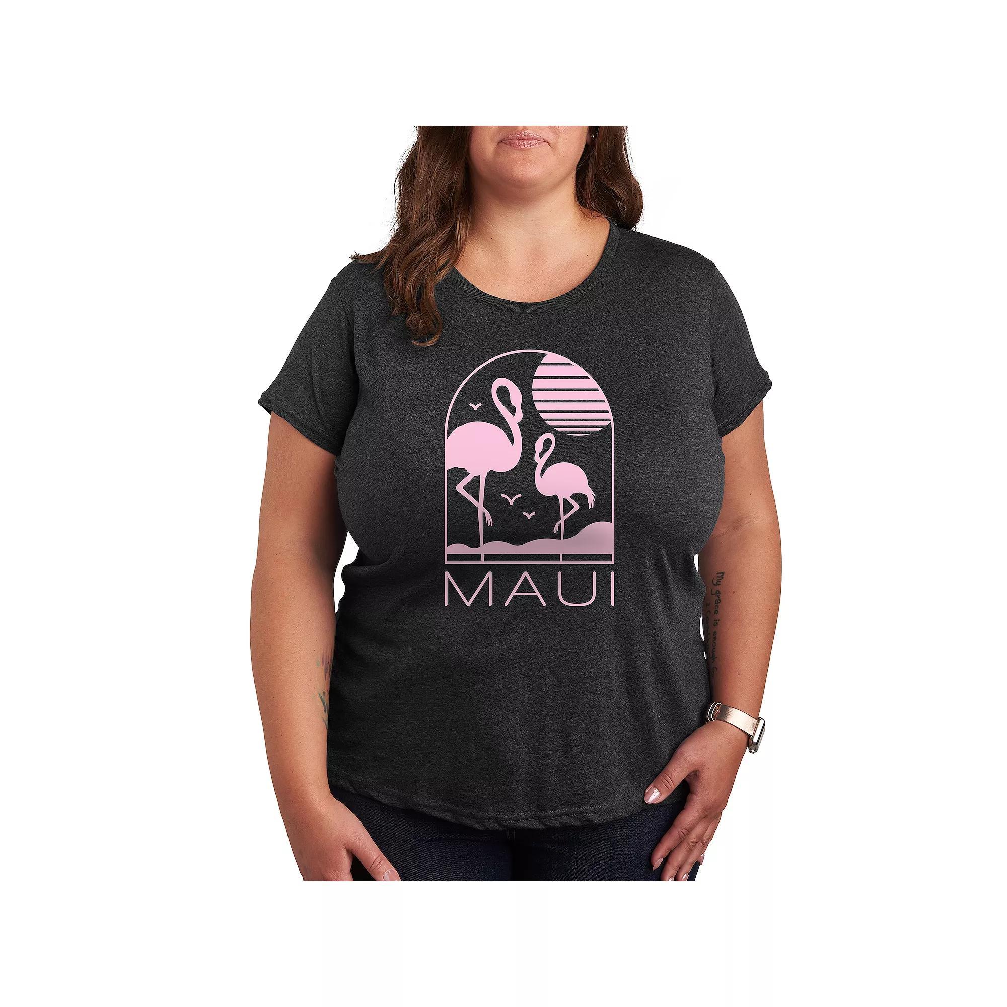 Plus Maui Flamingos Graphic Tee, Women's,  Product Image