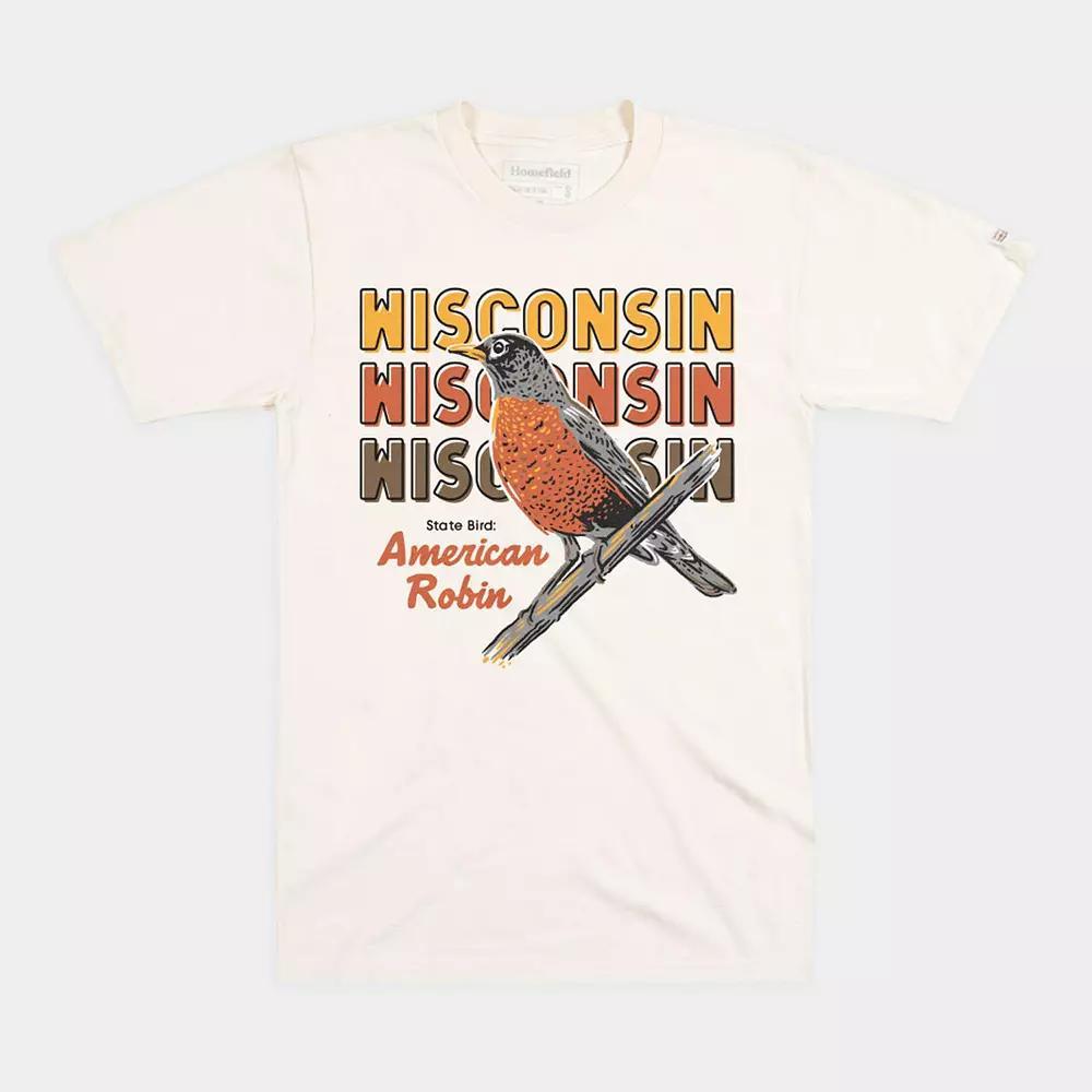 Homefield Wisconsin Robin Graphic Tee, Men's, Size: Large, Ivory Product Image
