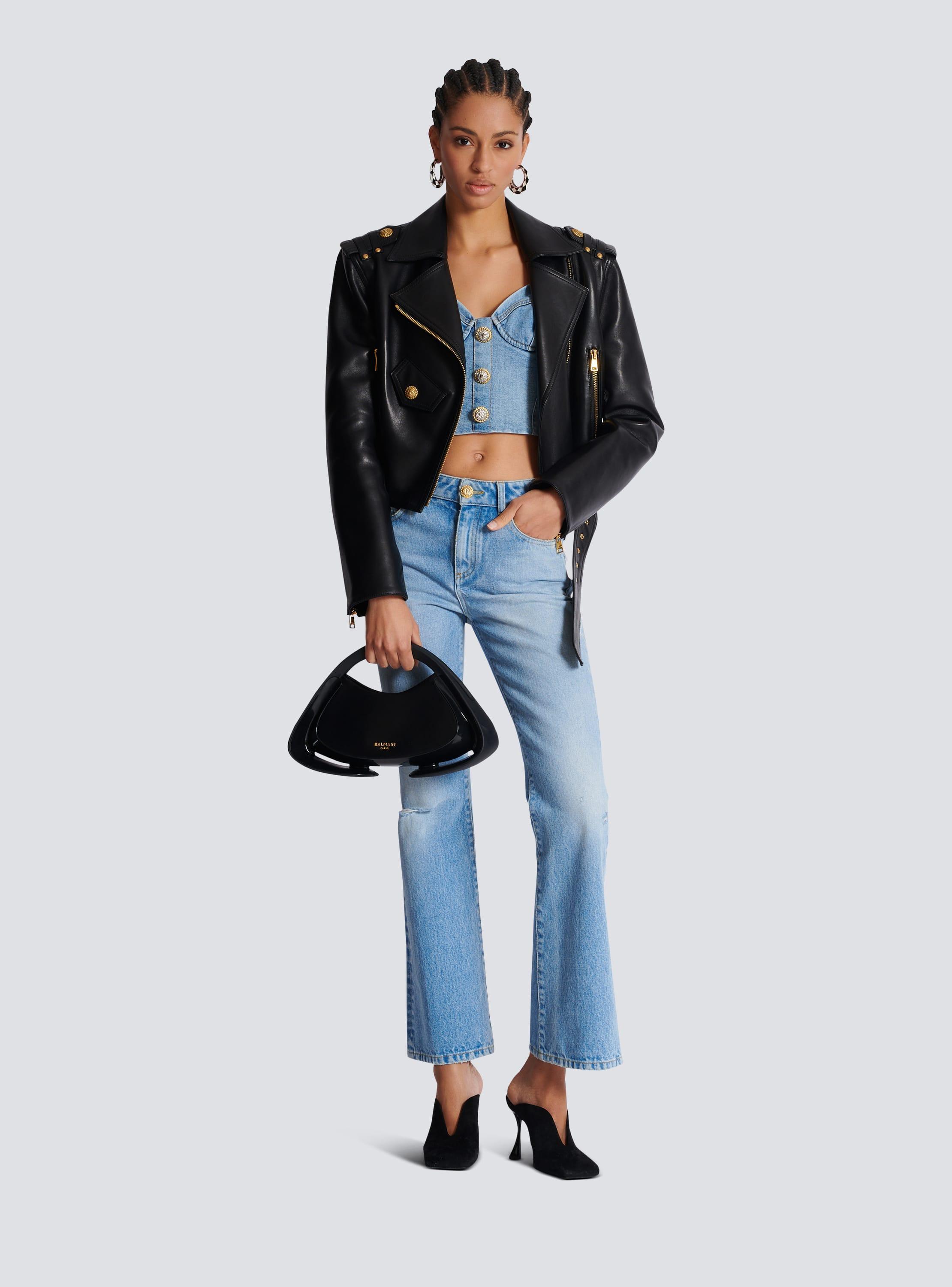 Denim top with thin straps Product Image