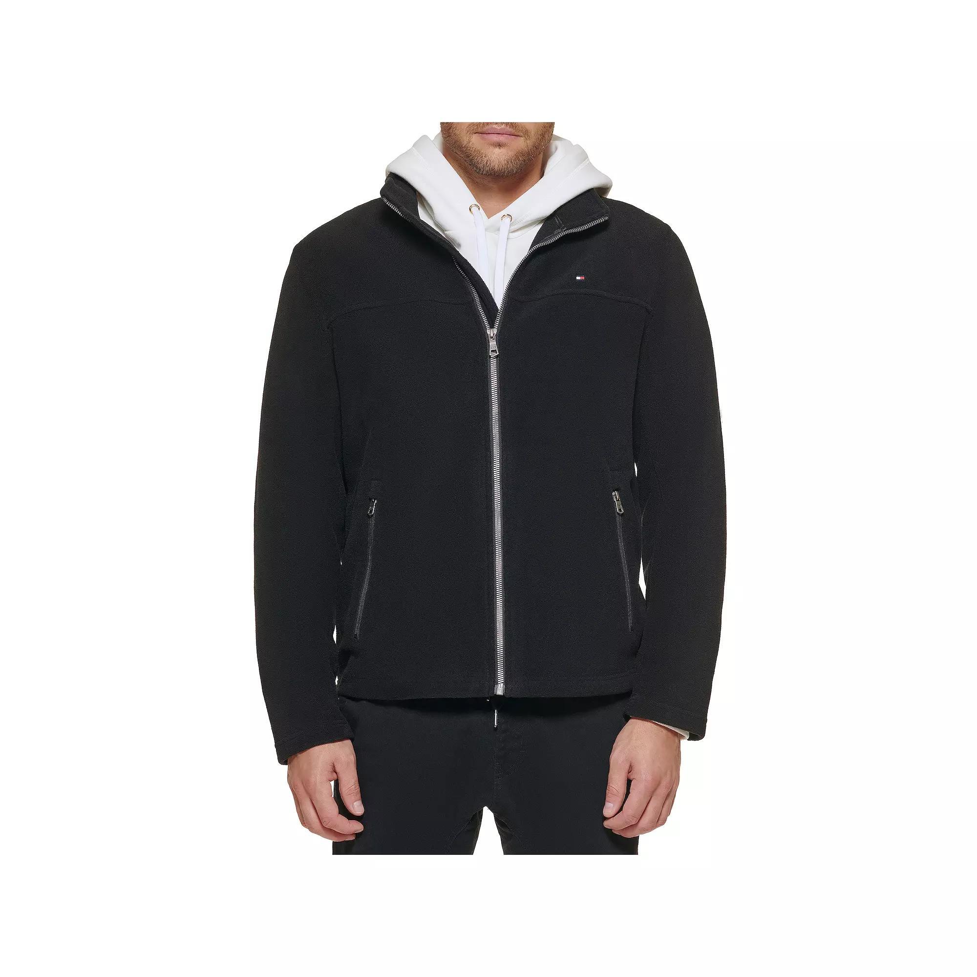 Men's Tommy Hilfiger Fleece Jacket, Size: Large, Black Product Image