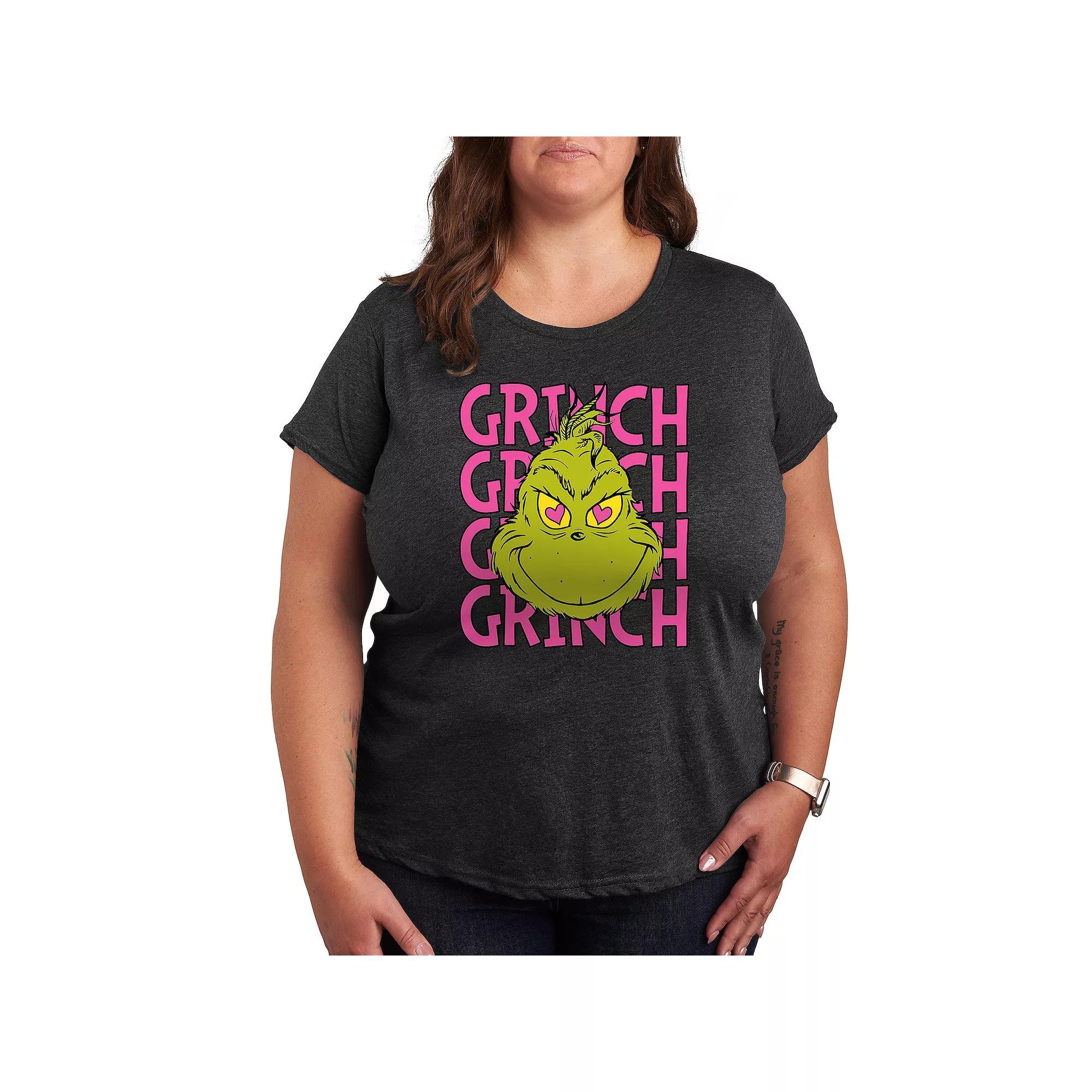 Plus Grinch Stacked Graphic Tee, Women's,  Product Image