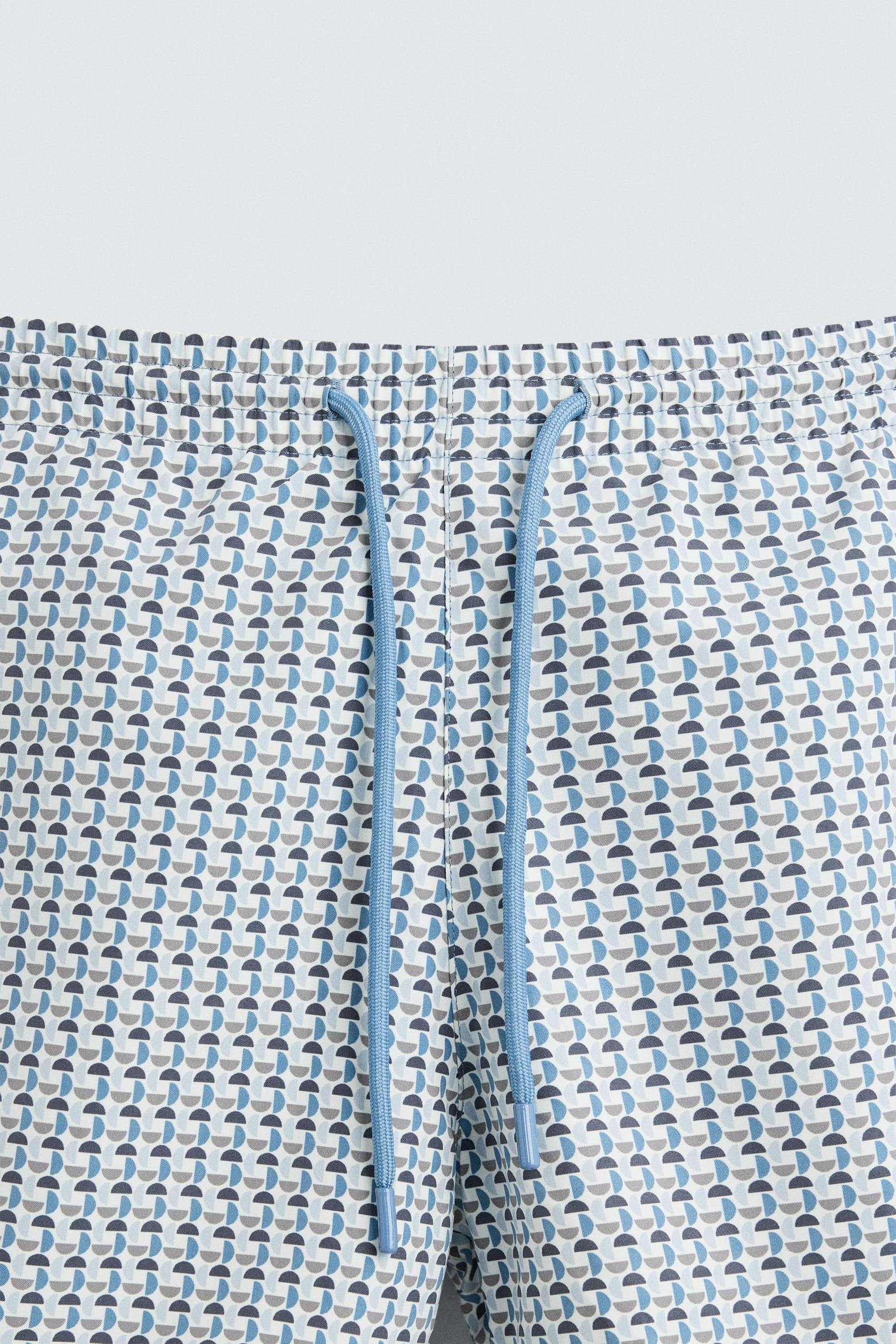 GEOMETRIC PRINT MID-LENGTH SWIMSUIT Product Image