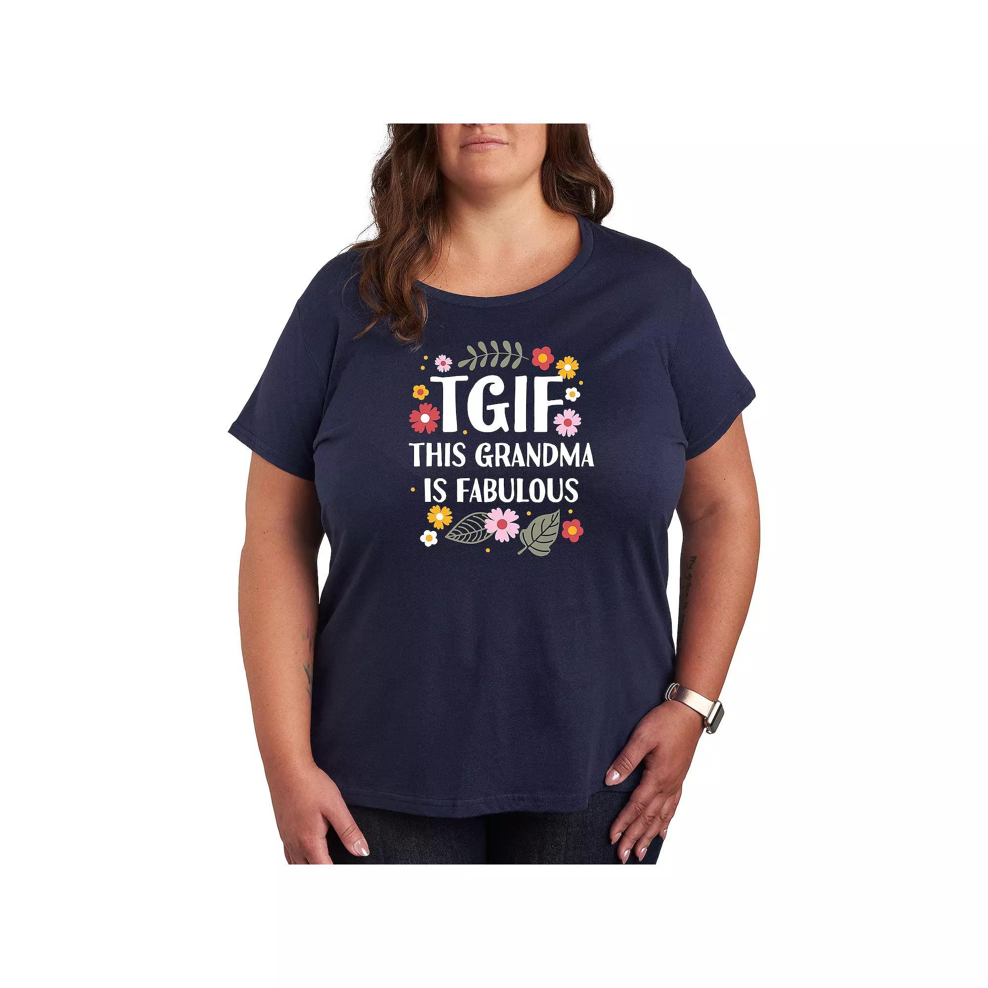 Plus TGIF This Grandma Is Fab Graphic Tee, Women's,  Product Image