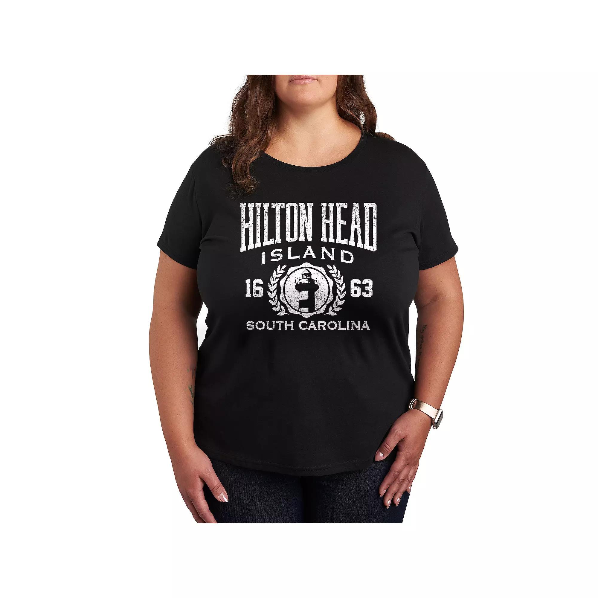 Plus Hilton Head Island Collegiate Graphic Tee, Women's, Size: 1XL, Black Product Image