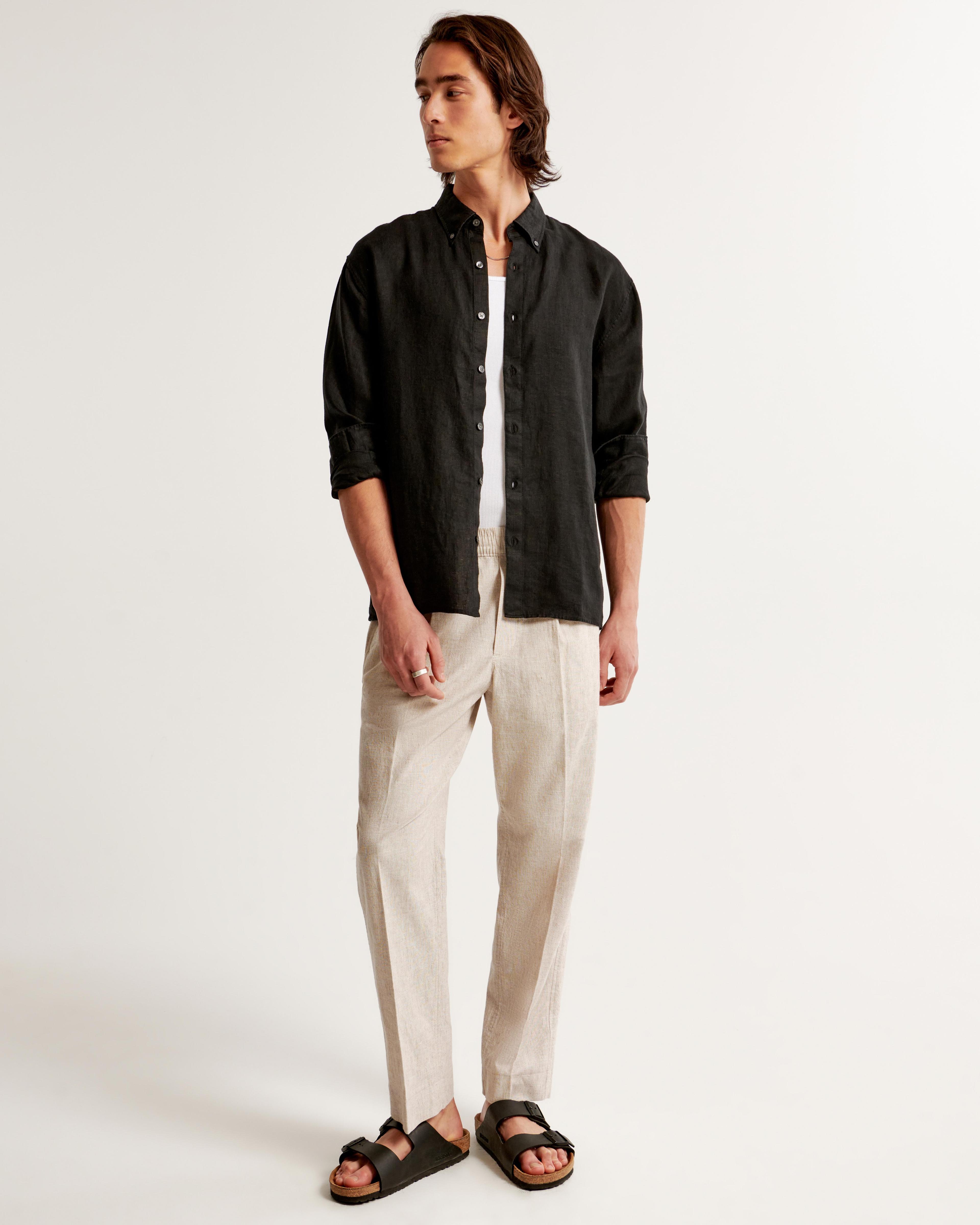 Linen-Blend Pull-On Pant Product Image