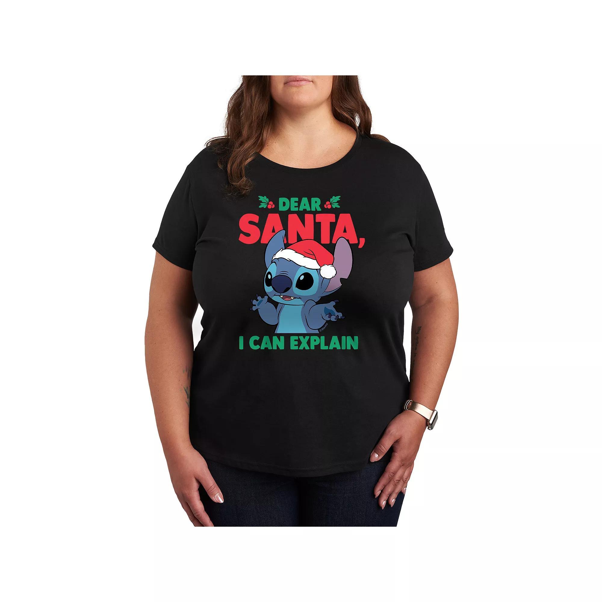 Disney's Lilo and Stitch Plus Size Holiday Cheer Graphic Tee, Women's, Size: 2XL, Black Product Image