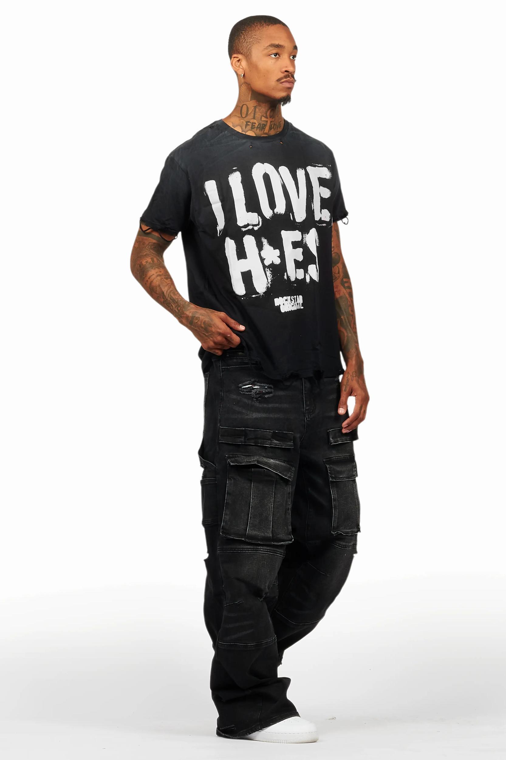 Banyan Black T-Shirt & Burain Baggy Fit Jean Bundle Male Product Image