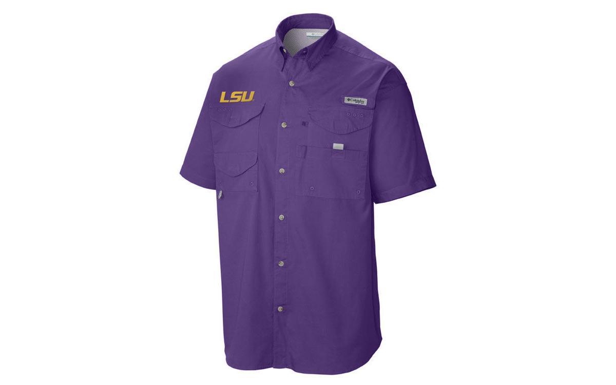 Mens Columbia LSU Tigers Big & Tall Collegiate Tamiami Button-Down Shirt Product Image