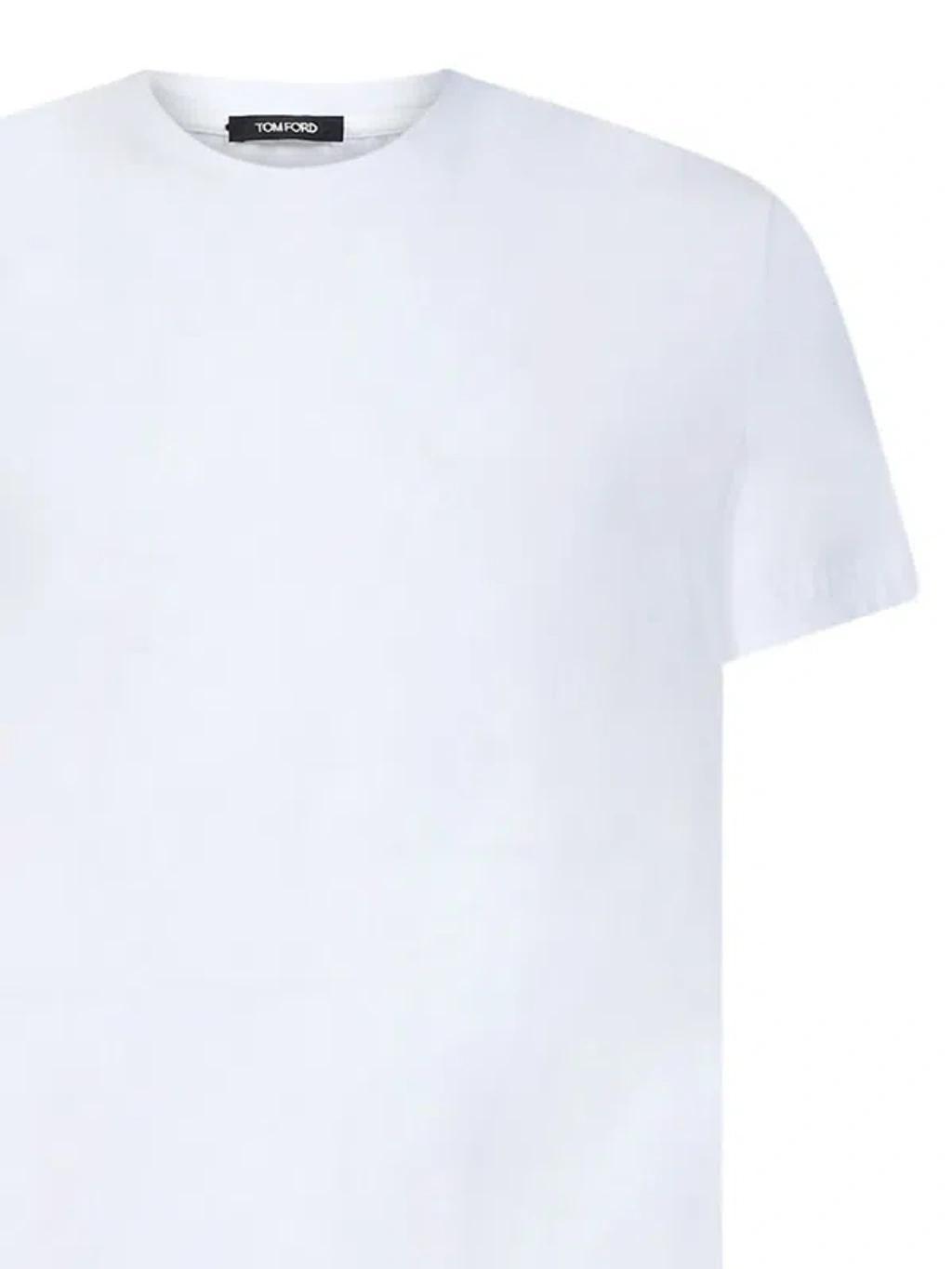TOM FORD Placed Rib Slim-fit Lyocell And Cotton-blend T-shirt In Neutrals Product Image
