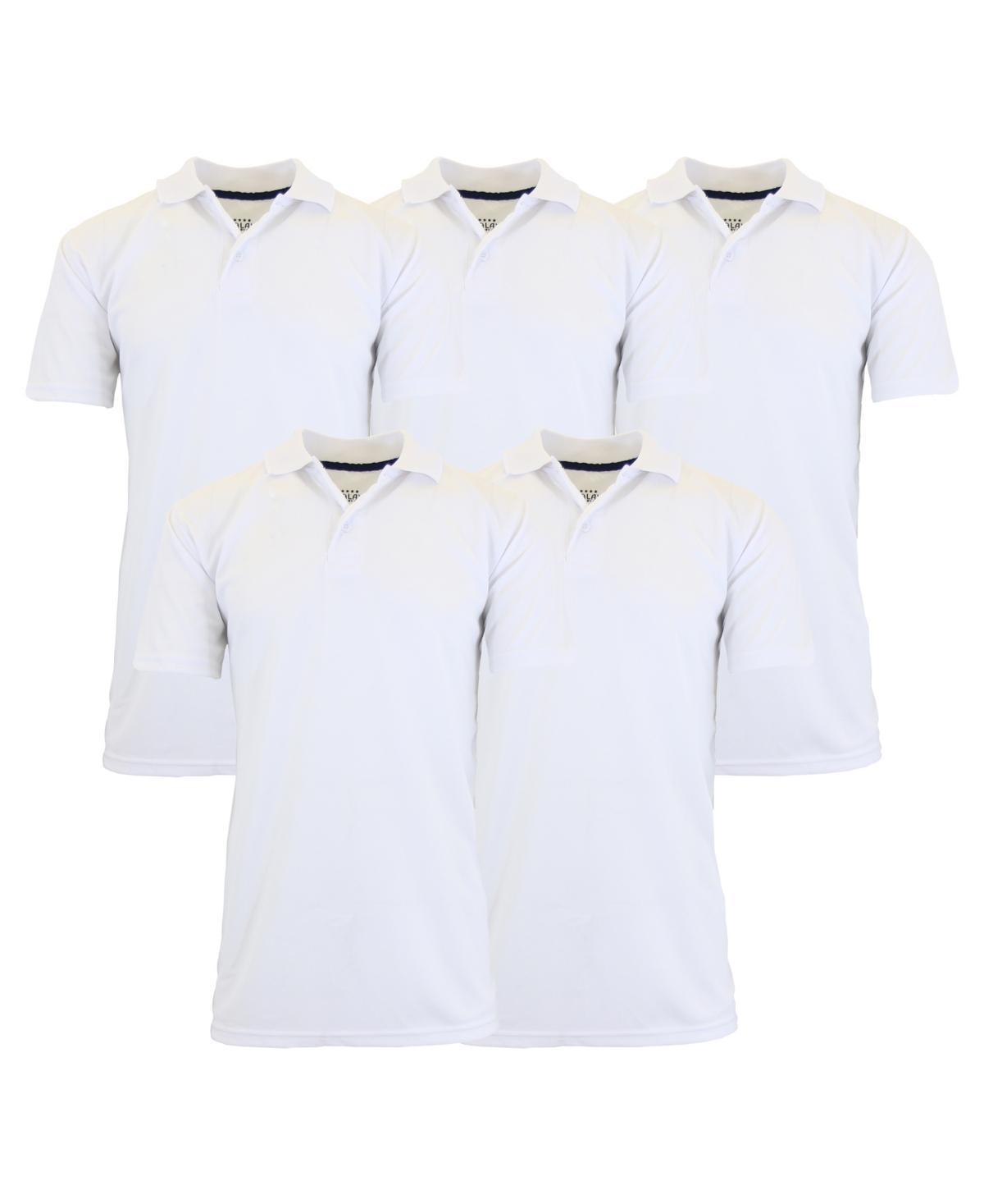 Galaxy By Harvic Mens Dry Fit Moisture-Wicking Polo Shirt, Pack of 5 Product Image