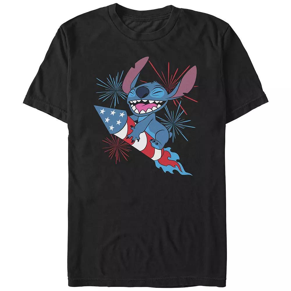 Disney's Lilo & Stitch Riding Fireworks Big & Tall Graphic Tee, Men's,  Product Image