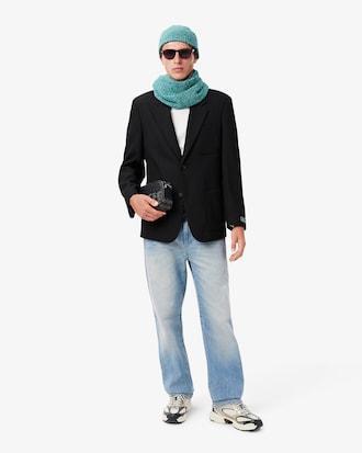 Rib Knit Carded Mercerized Wool Beanie Product Image