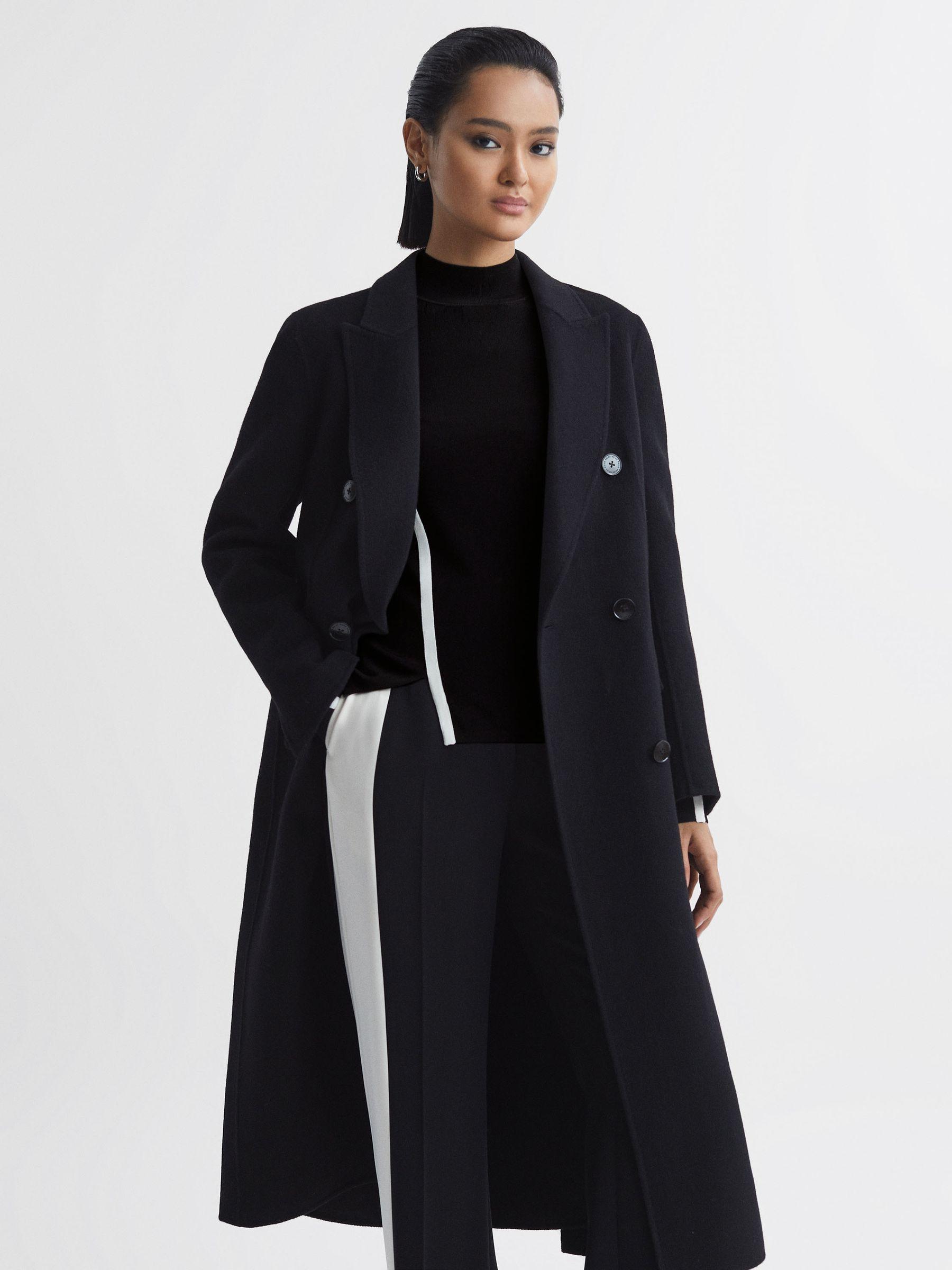 Contrast Stripe Long Sleeve Top in Black/White Product Image