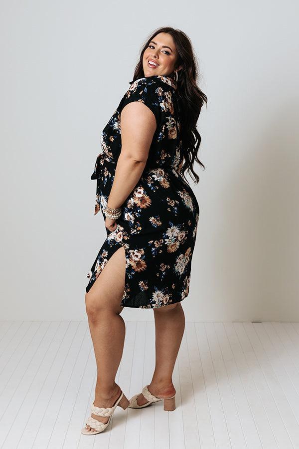 Grand Valley Floral Midi in Black Curves Product Image