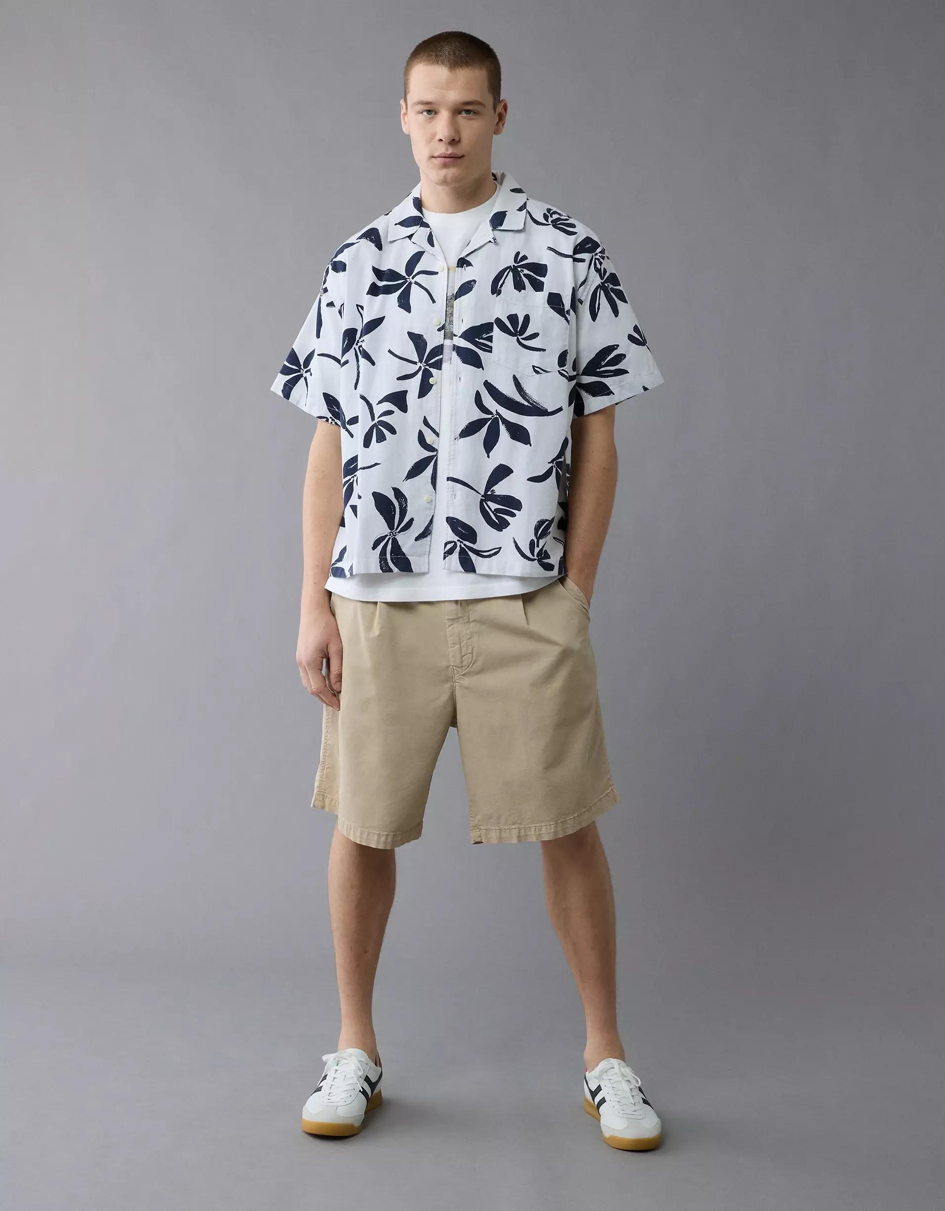AE Poolside Floral Button-Up Shirt Product Image