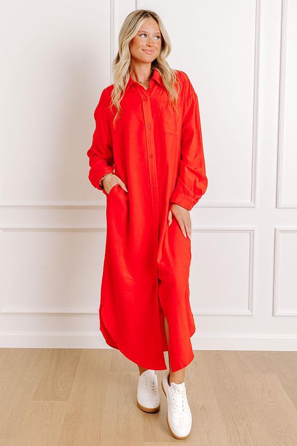 Chic Vibes Button Down Midi Dress Product Image