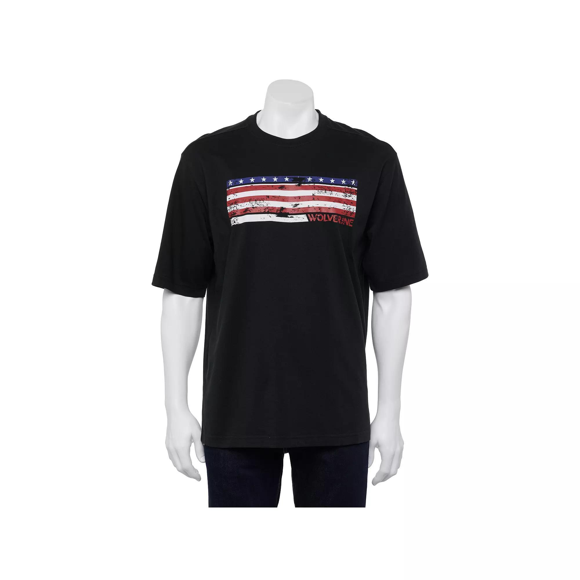 Men's Wolverine American Flag Graphic Tee, Size: Medium, Black Product Image