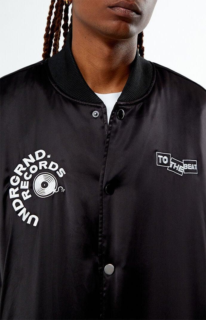 Men's Underground Records Satin Bomber Jacket Product Image