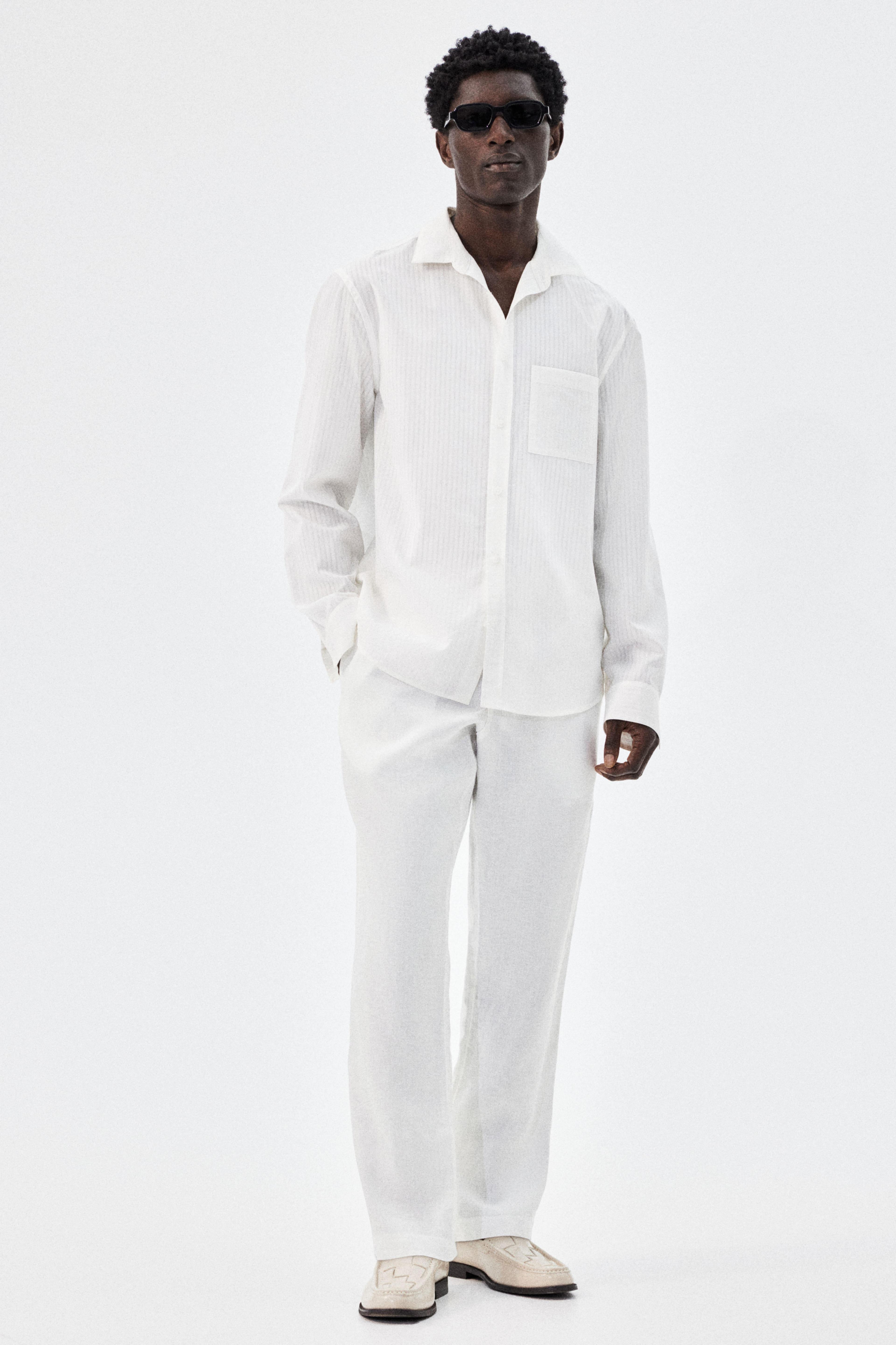 Regular-Fit Linen Pants Product Image