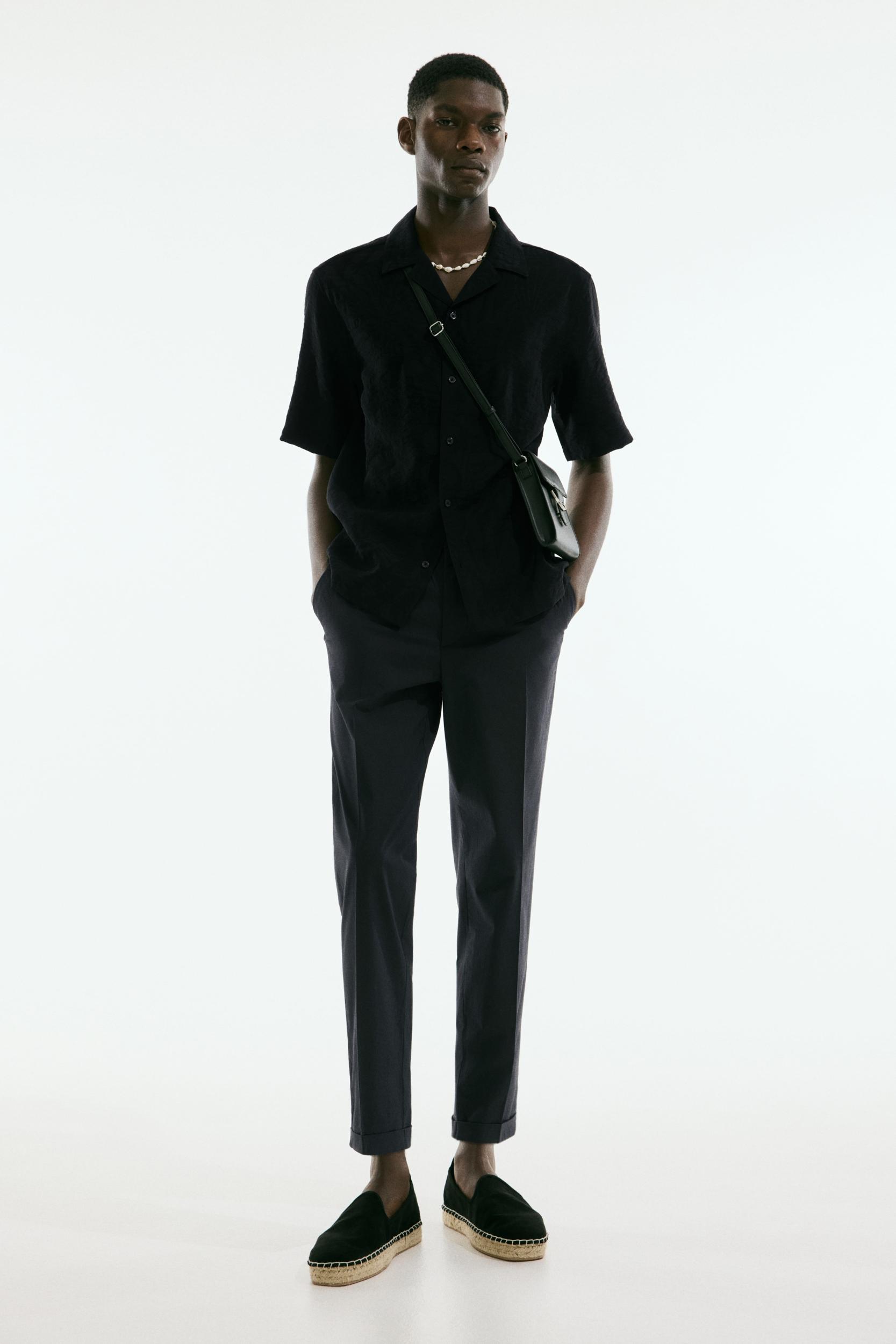 Regular-Fit Cropped Cotton Pants Product Image