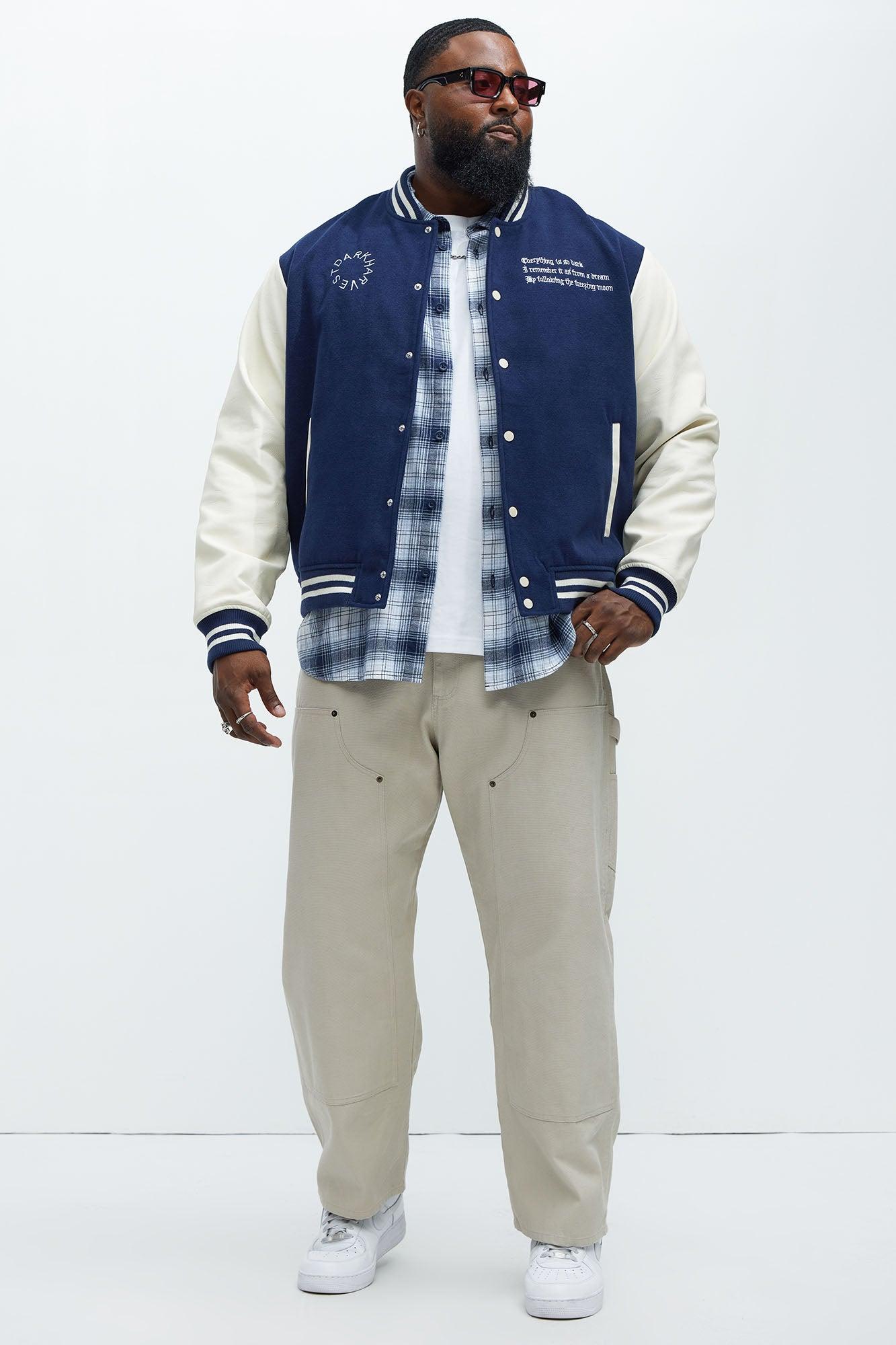 Dark Harvest Varsity Jacket - Navy Product Image