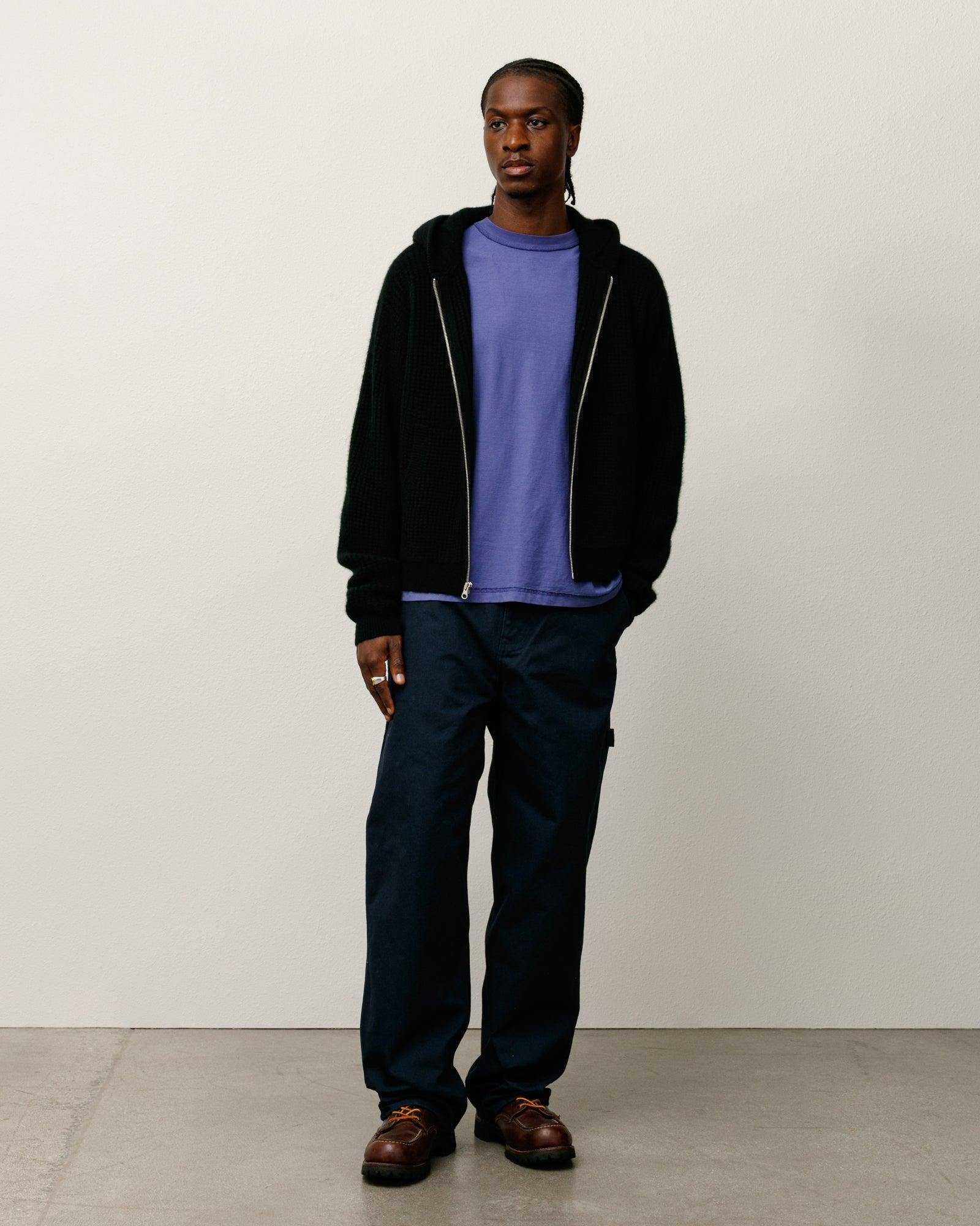 WAFFLE CASHMERE ZIP HOOD SWEATER Male Product Image