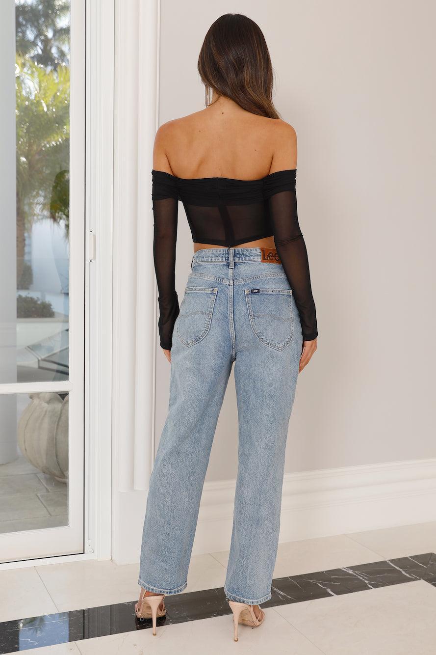 Light Nights Mesh Crop Top Black Product Image