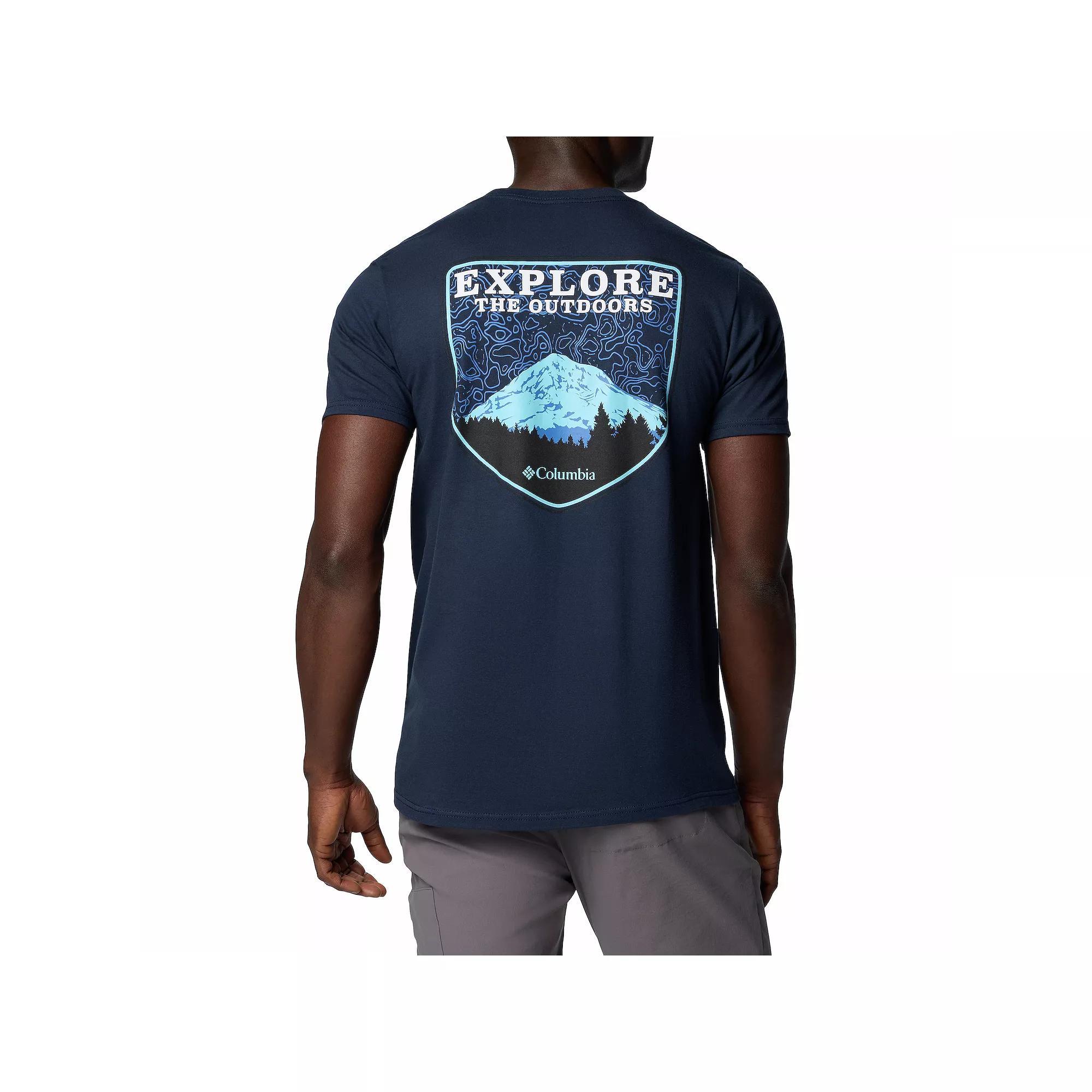 Men's Columbia Outdoor Gear Short Sleeve Graphic Tee, Size: Small, Columbia Blue Product Image