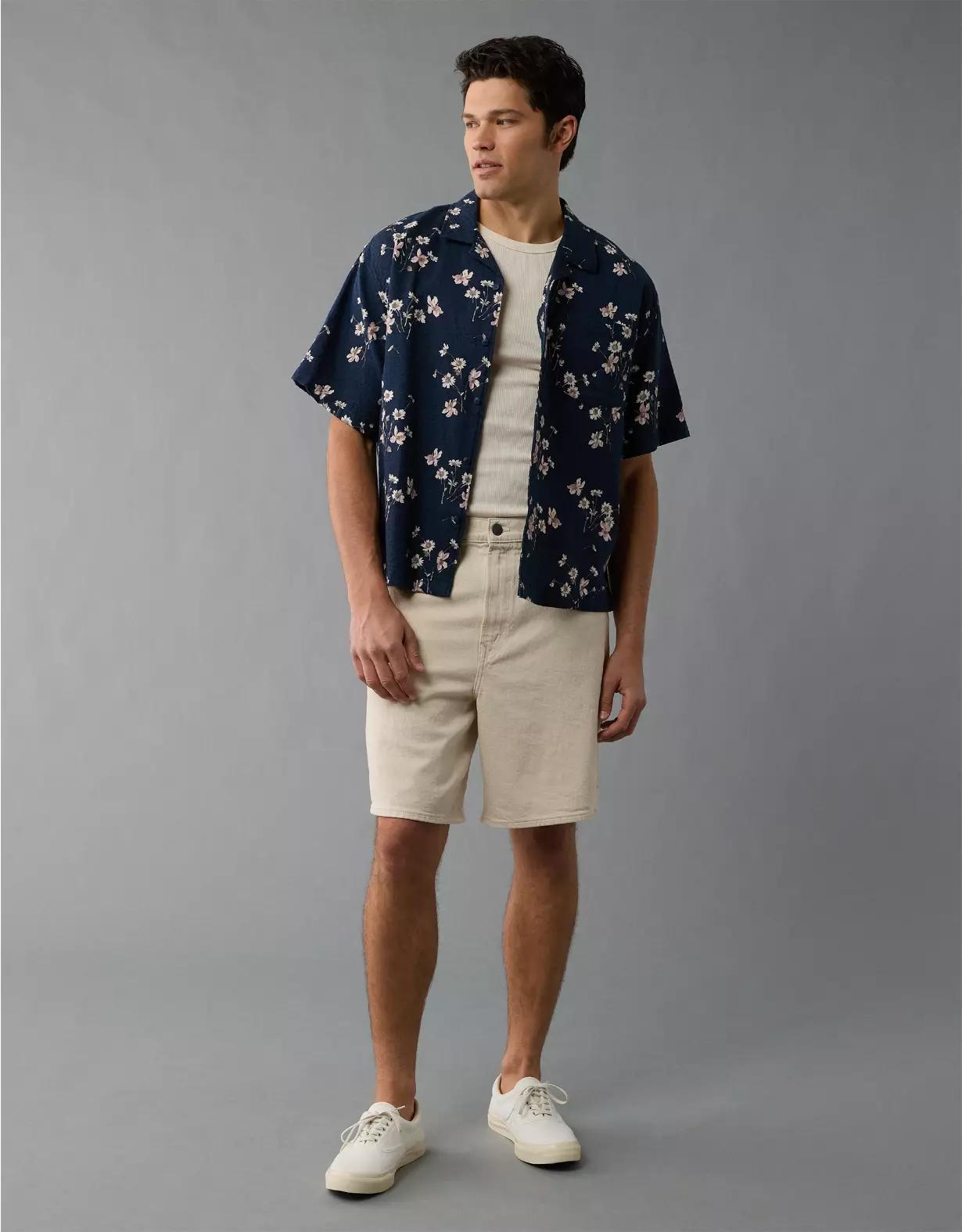 AE Poolside Floral Button-Up Shirt Product Image