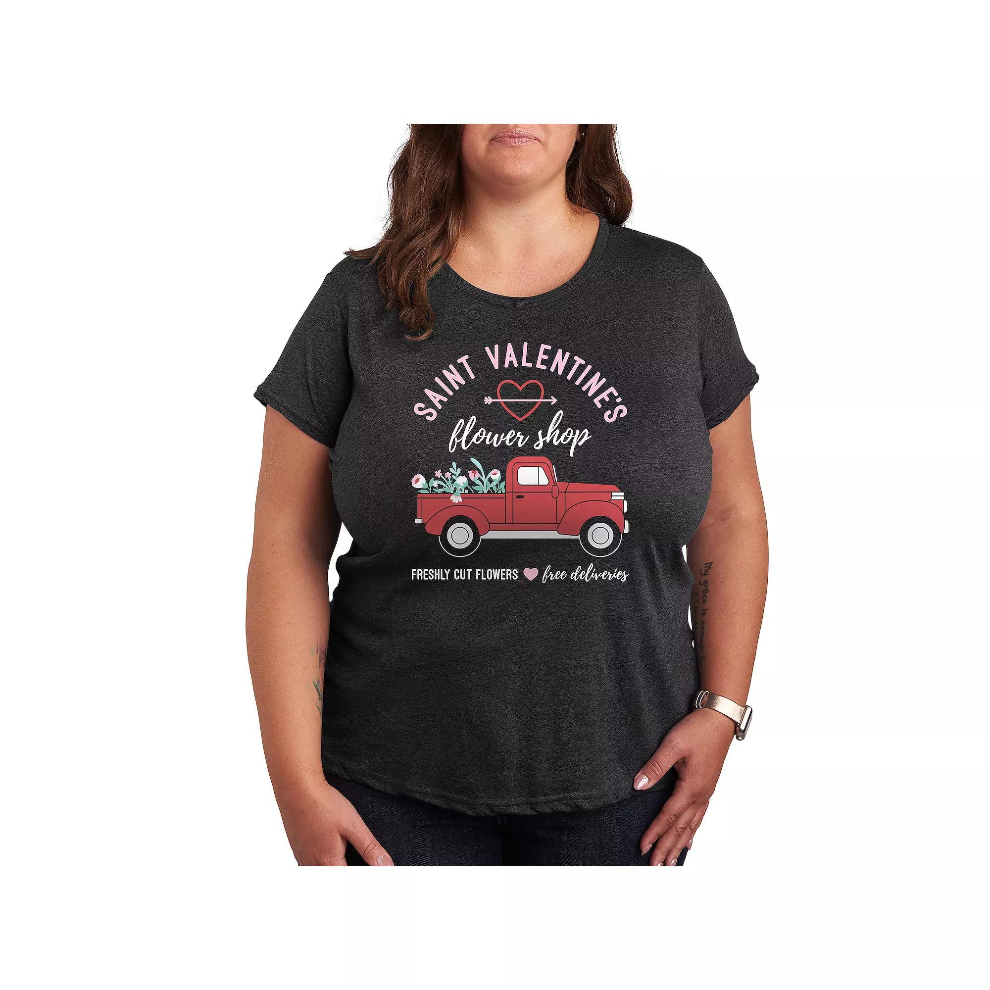 Plus Valentine's Flower Truck Graphic Tee, Women's,  Product Image