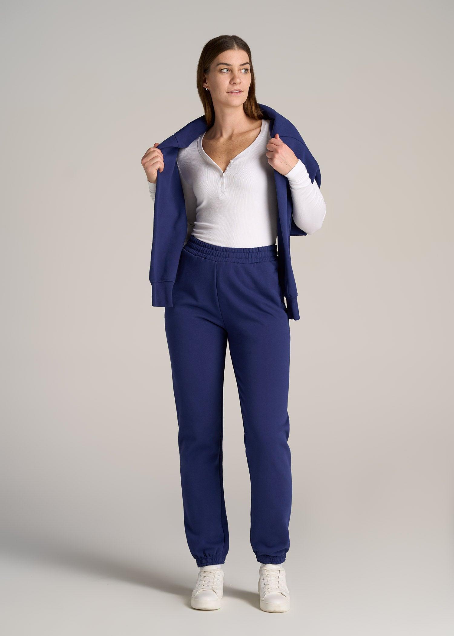 Fitted Ribbed Long Sleeve Henley for Tall Women in White Female Product Image