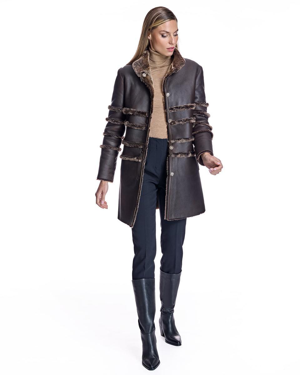 Maximilian Horizontal Shearling Jacket-Maximilian Product Image