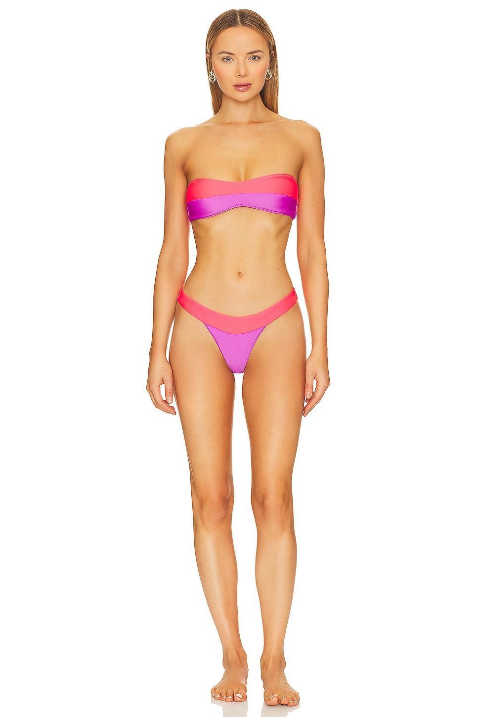 Lovers and Friends Tropic Daze Top in Purple & Psycho Red Product Image