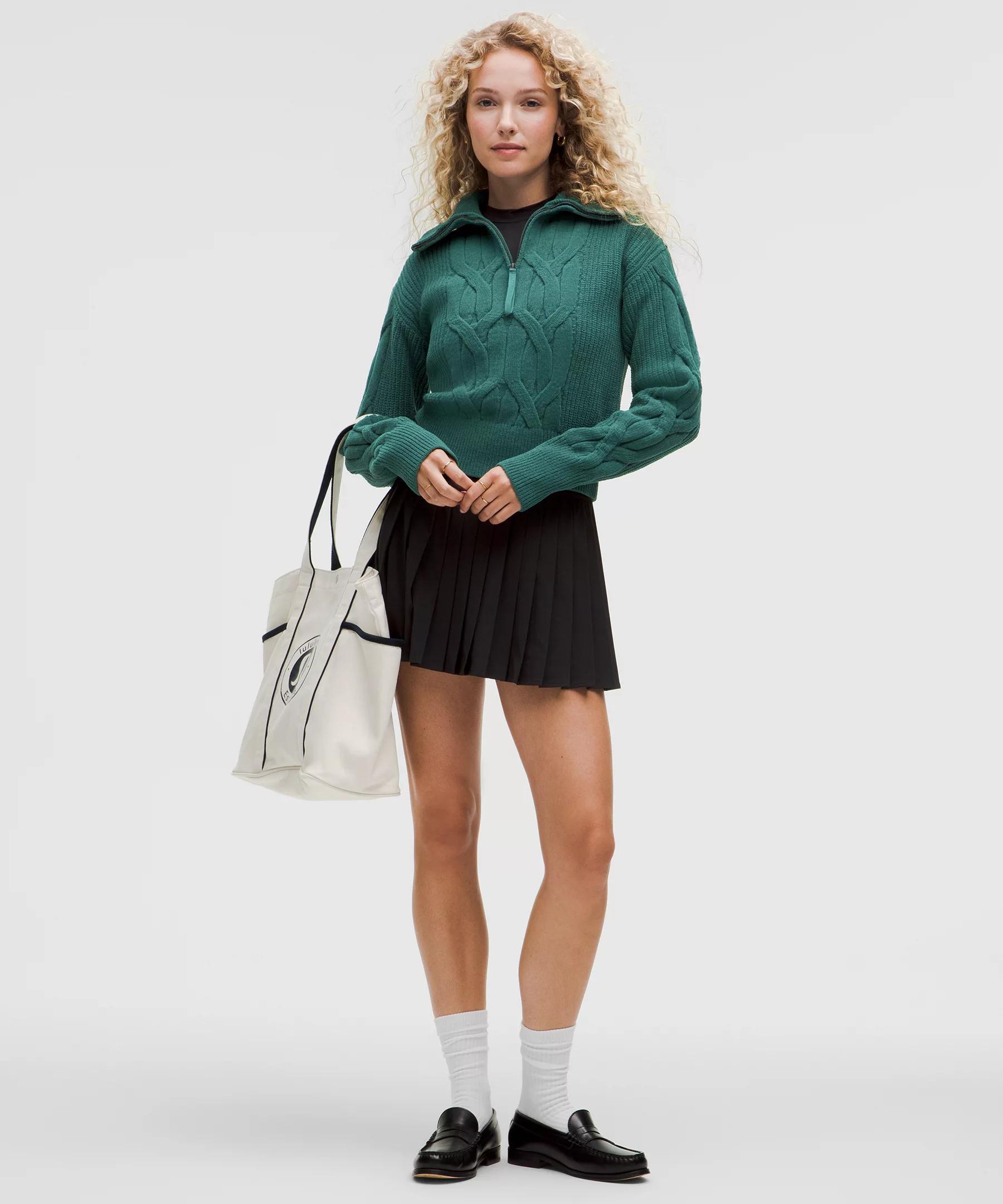 Cable-Knit Oversized Half Zip Product Image
