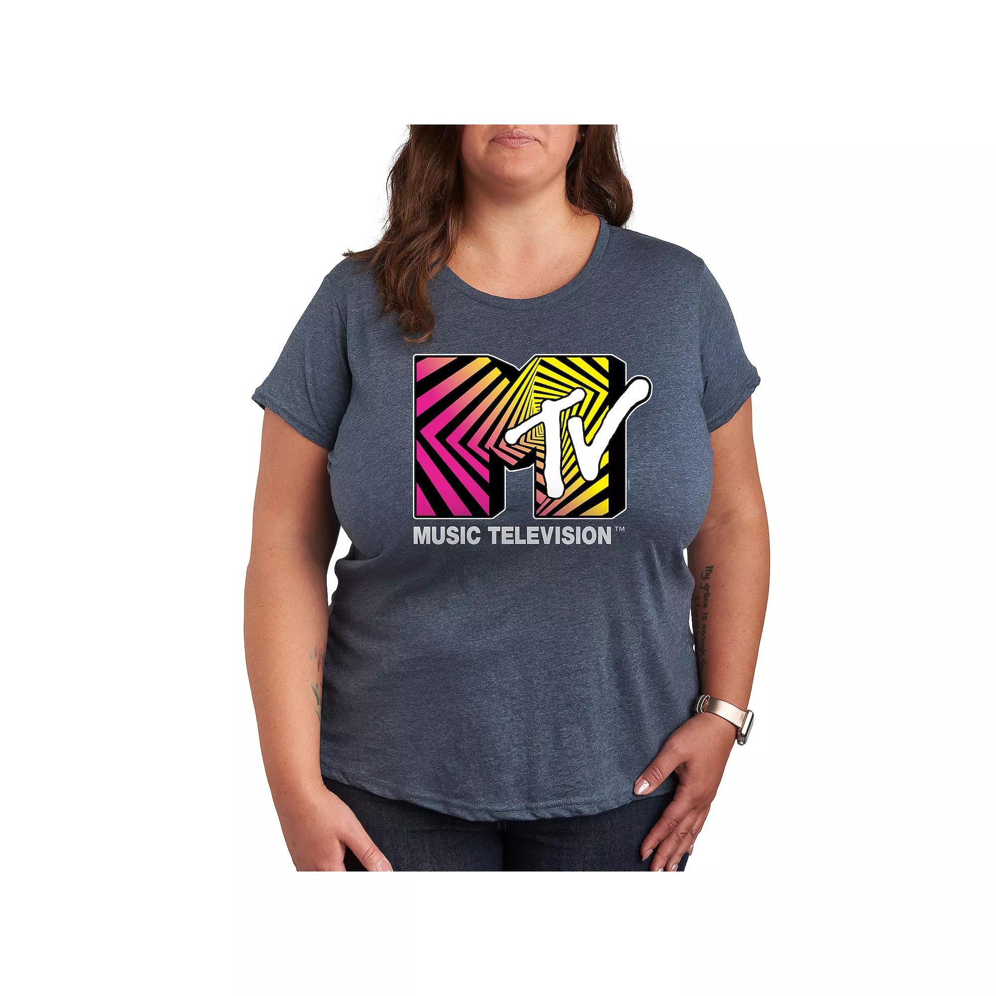 Plus MTV Optical 80s Graphic Tee, Women's,  Product Image
