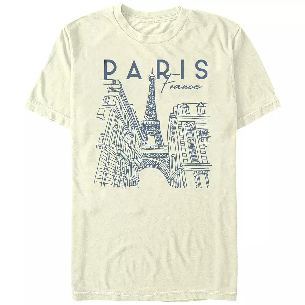 Men's Paris, France City Sketch Graphic Tee, Size: Small, Natural Product Image