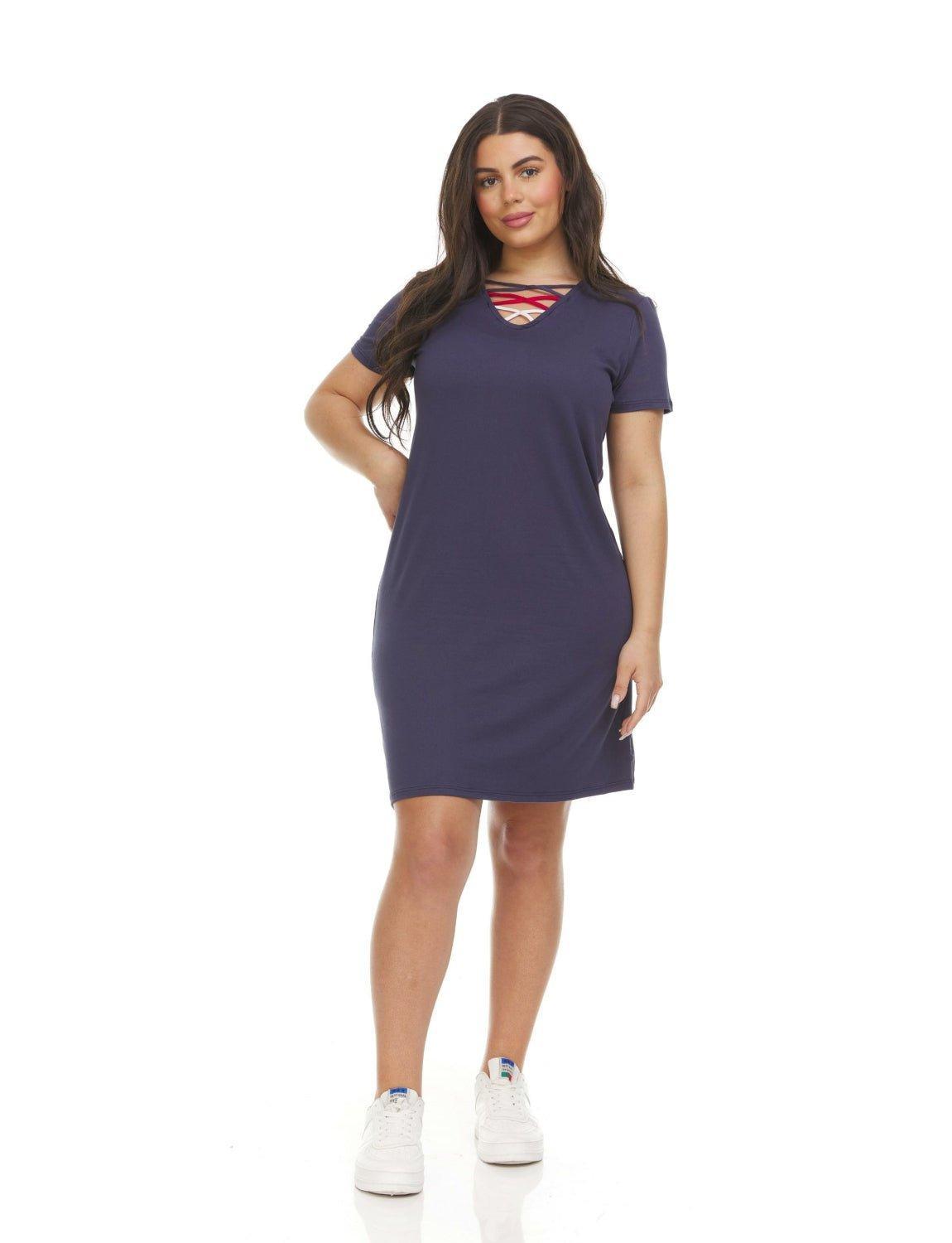 Inner Beauty Short Sleeve V-Neck Dress Product Image